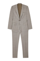 Checked Regular-Fit Suit in Virgin Wool