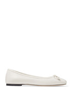 Elme Nappa Leather Flats with Pearl Embellishment