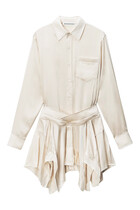 Silk Charmeuse Pre-Styled Double Shirtdress 