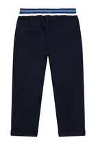 Kids Logo Cotton Gabardine Trousers