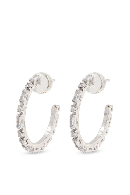 Evelyne Crystal Loops, 18k Gold / Rhodium & Swarovski Crystals