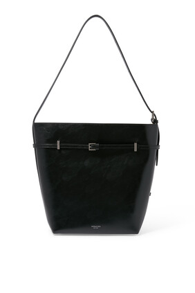 Belted Leather Tote Bag 