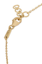 Kids Tiny Bling Heart Letter 'Lam' Necklace, 18K Yellow Gold & Enamel