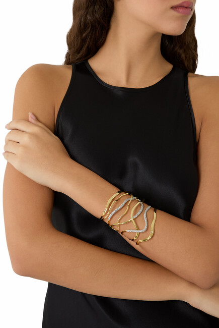 Solanales Crystal Intertwined Wide Cuff Bracelet