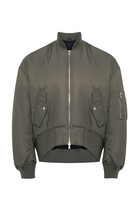 Oversized Curved Hem Bomber Jacket