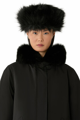 Faux-Fur Pillbox Hat 
