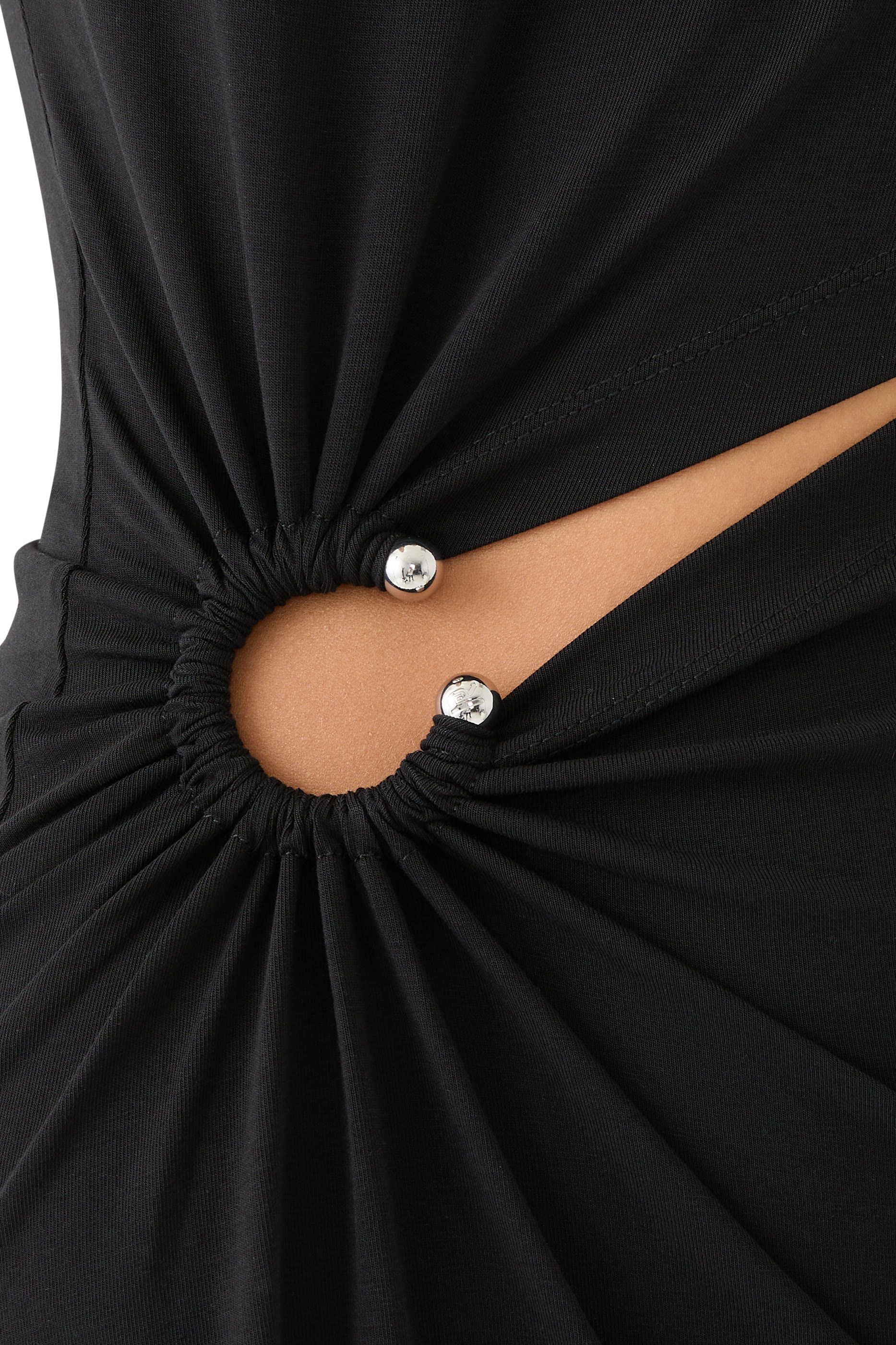 فستان طويل بحلية قطن جيرسيه