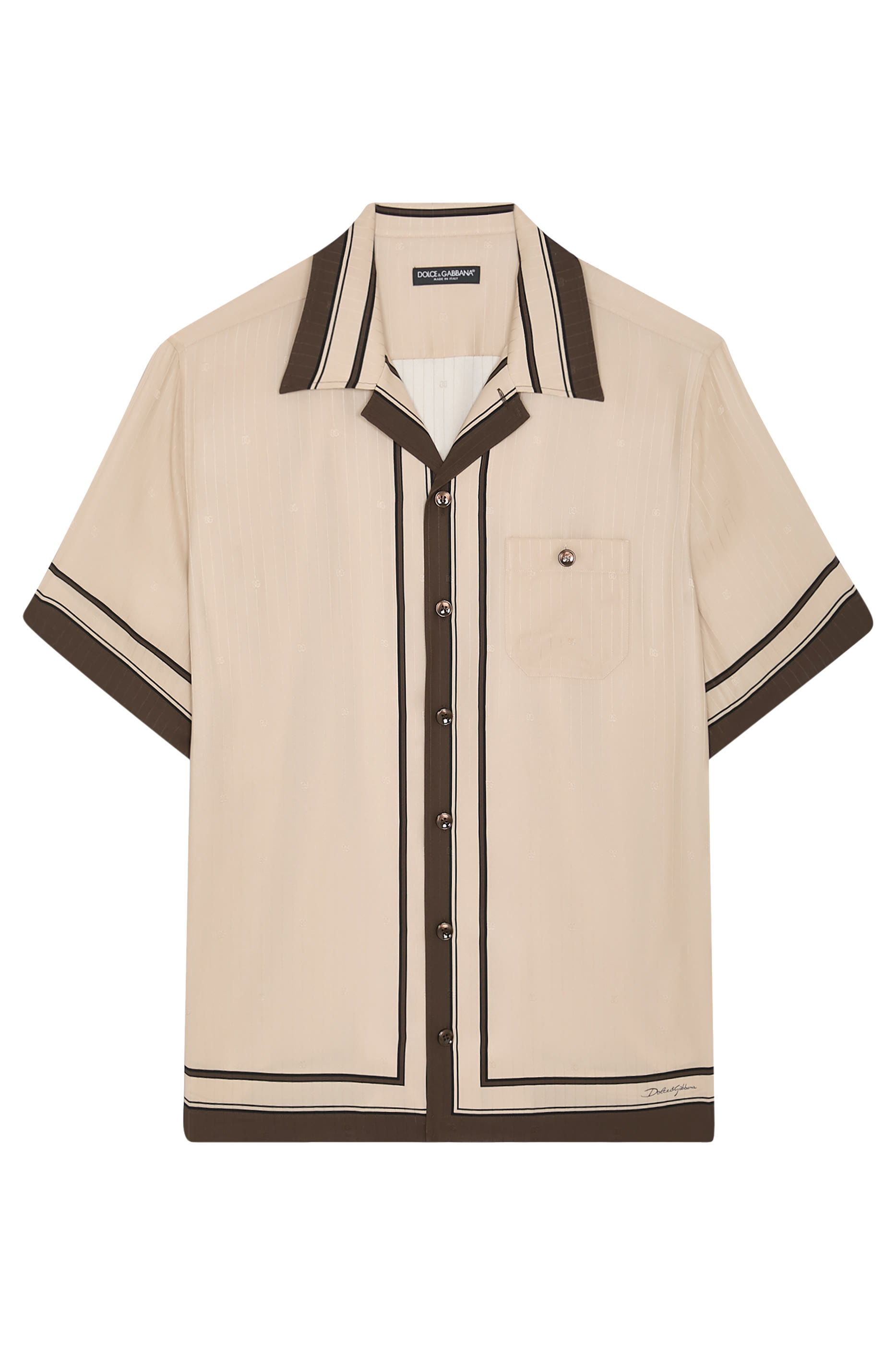 قميص مارتيني مخطط جاكار بطبعة شعار الماركة