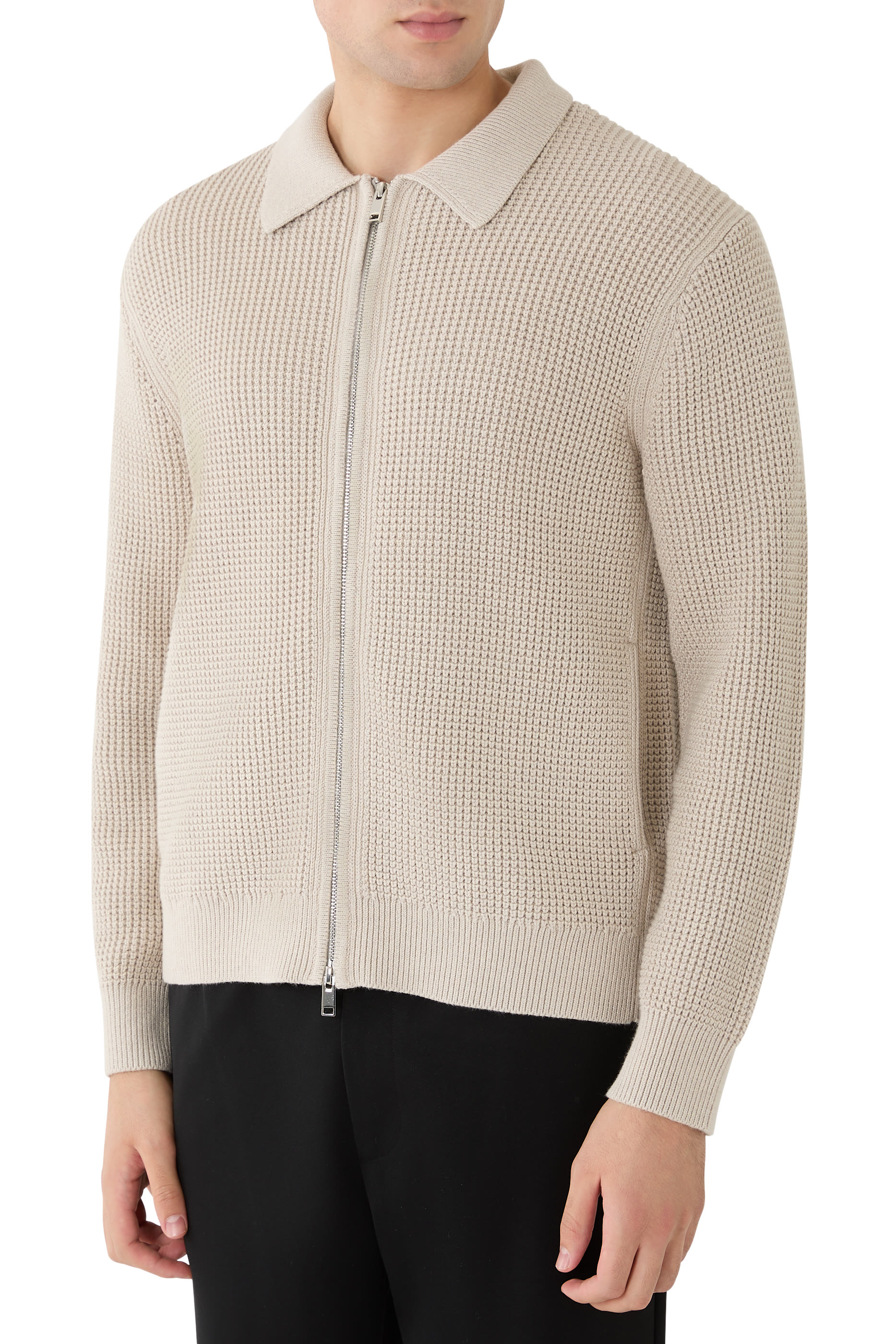 جاكيت غاري بسحاب أمامي