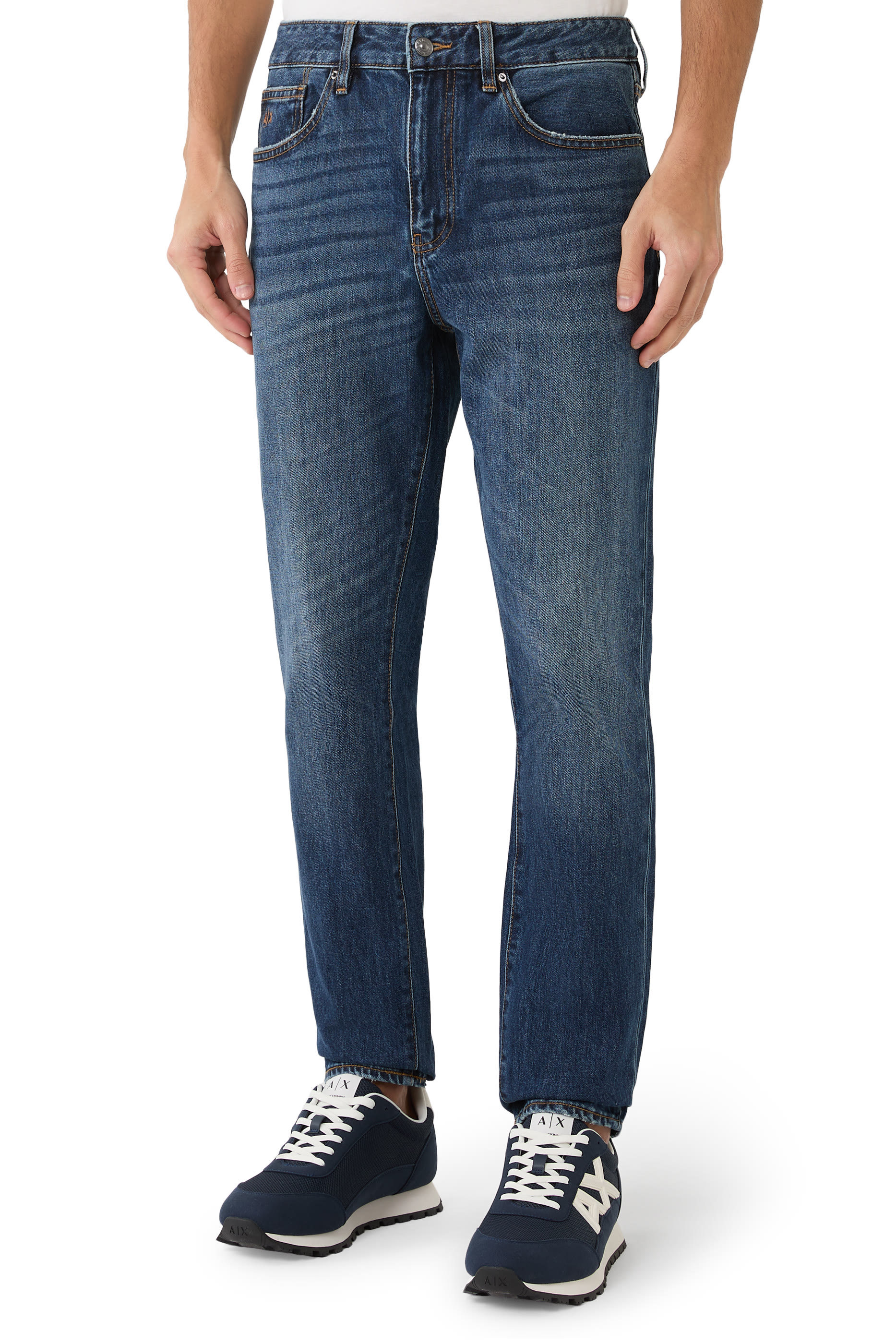 بنطال بخمسة جيوب بشعار حرفي الماركة