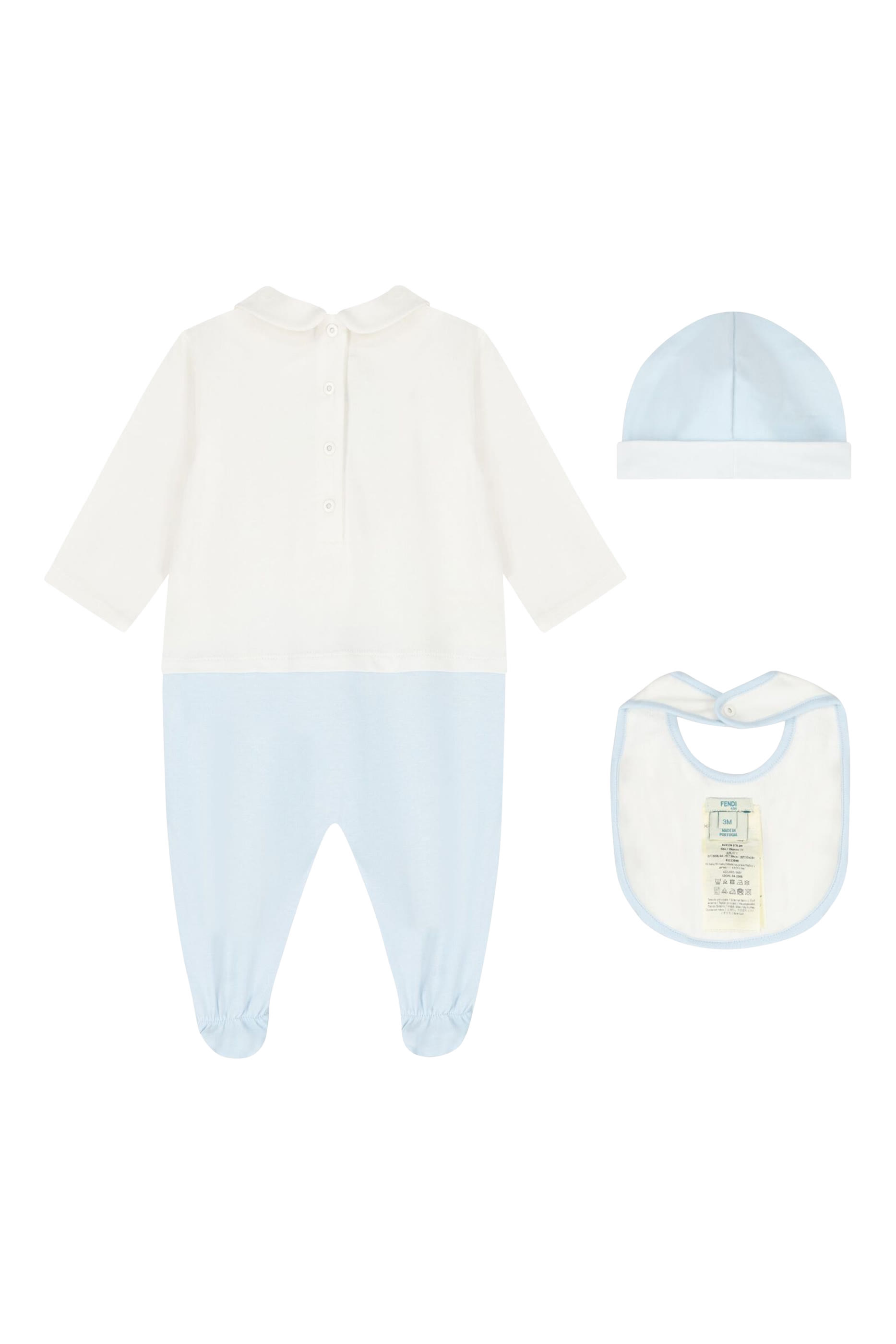 طقم لباس قطعة واحدة وصدرية وقبعة قطن للأطفال 