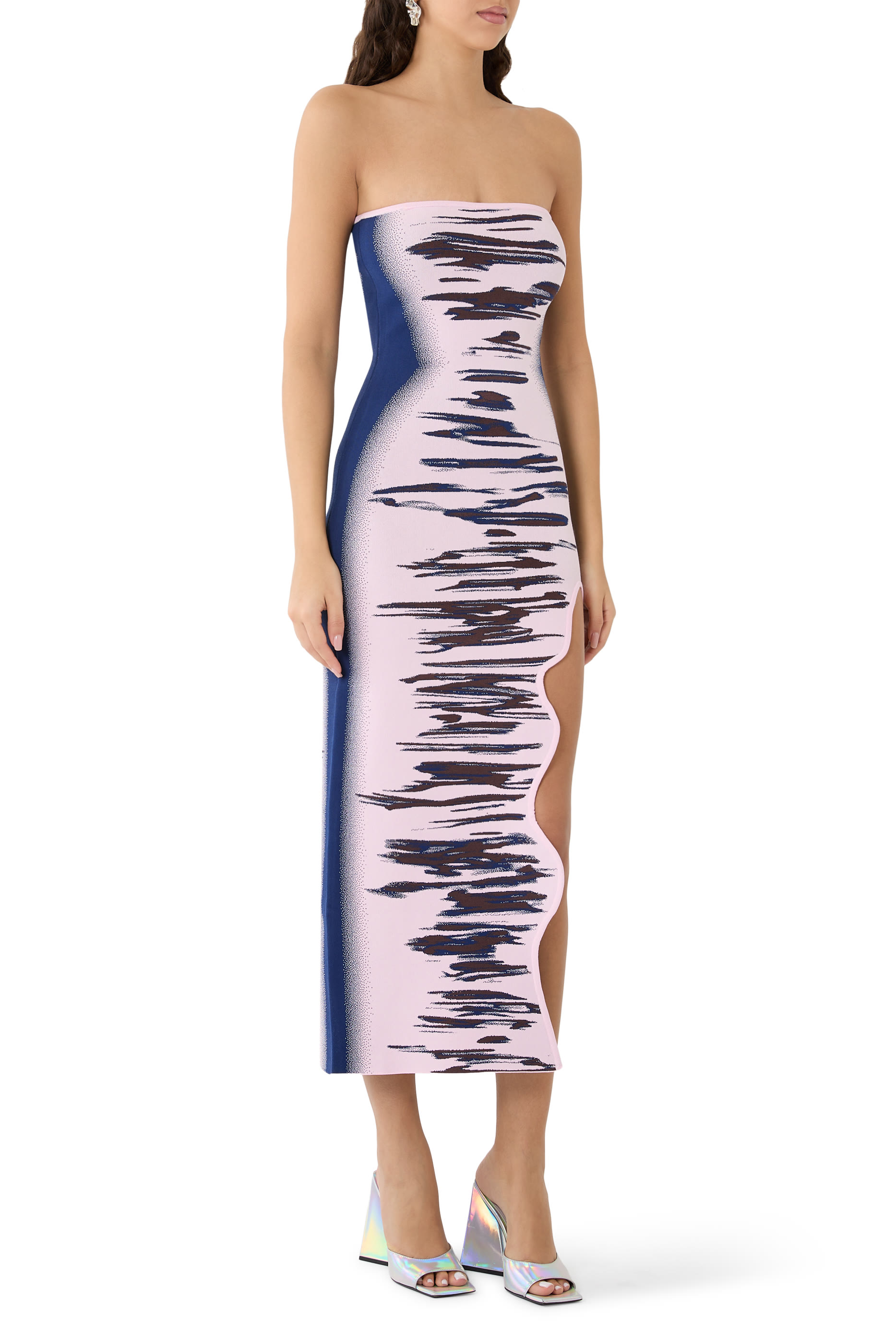 فستان ايريس اوشن طويل بلا أكمام بنقشة