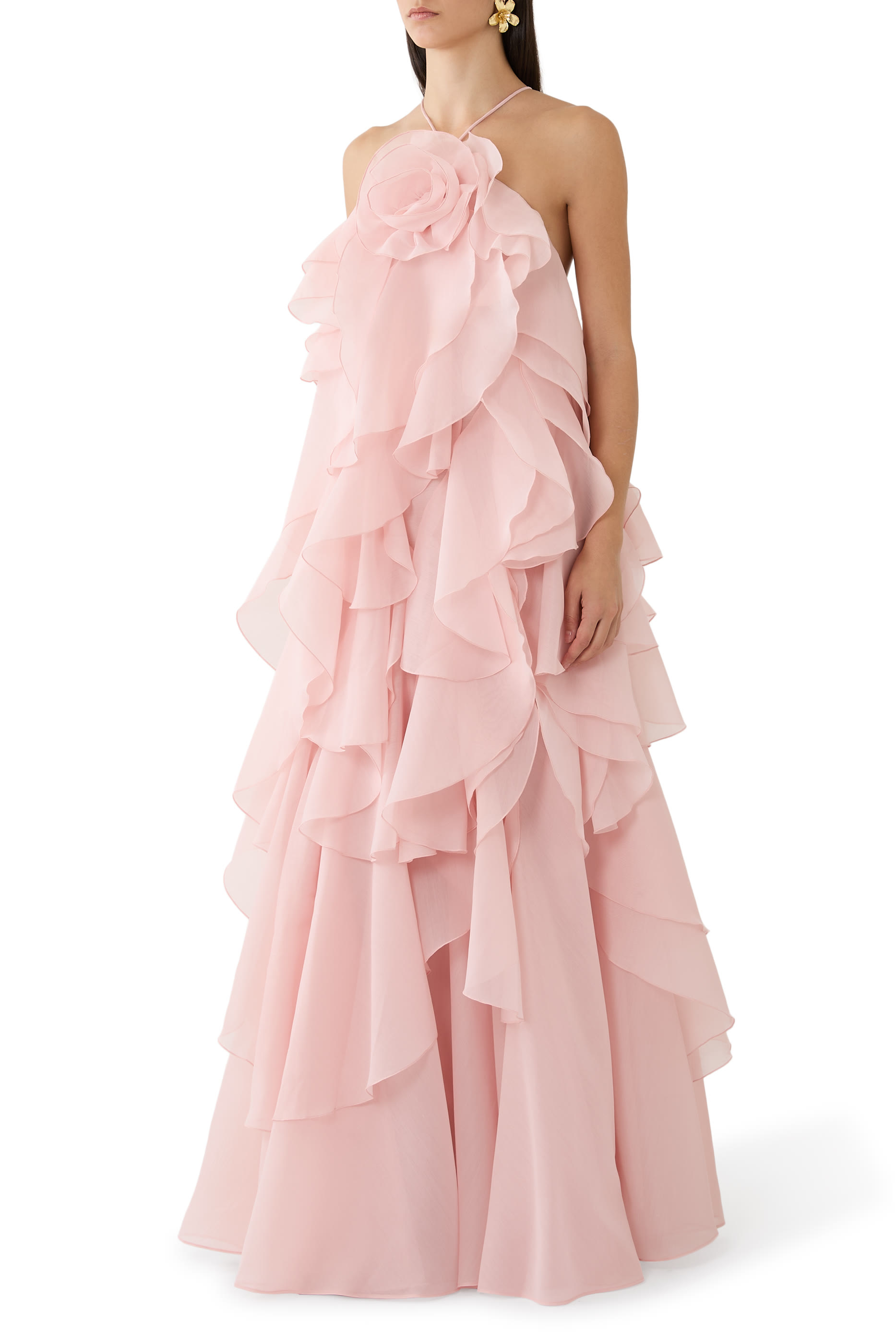 فستان باندوريا طويل بطيات