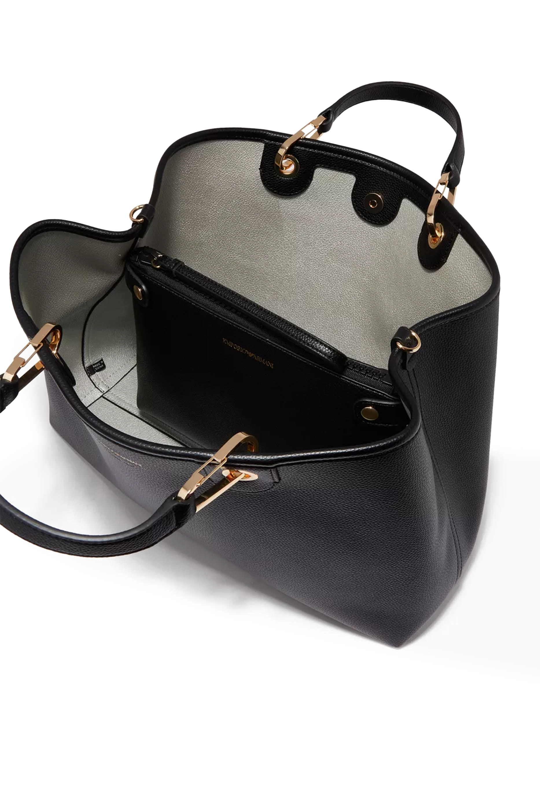 حقيبة يد متوسطة بشعار الماركة