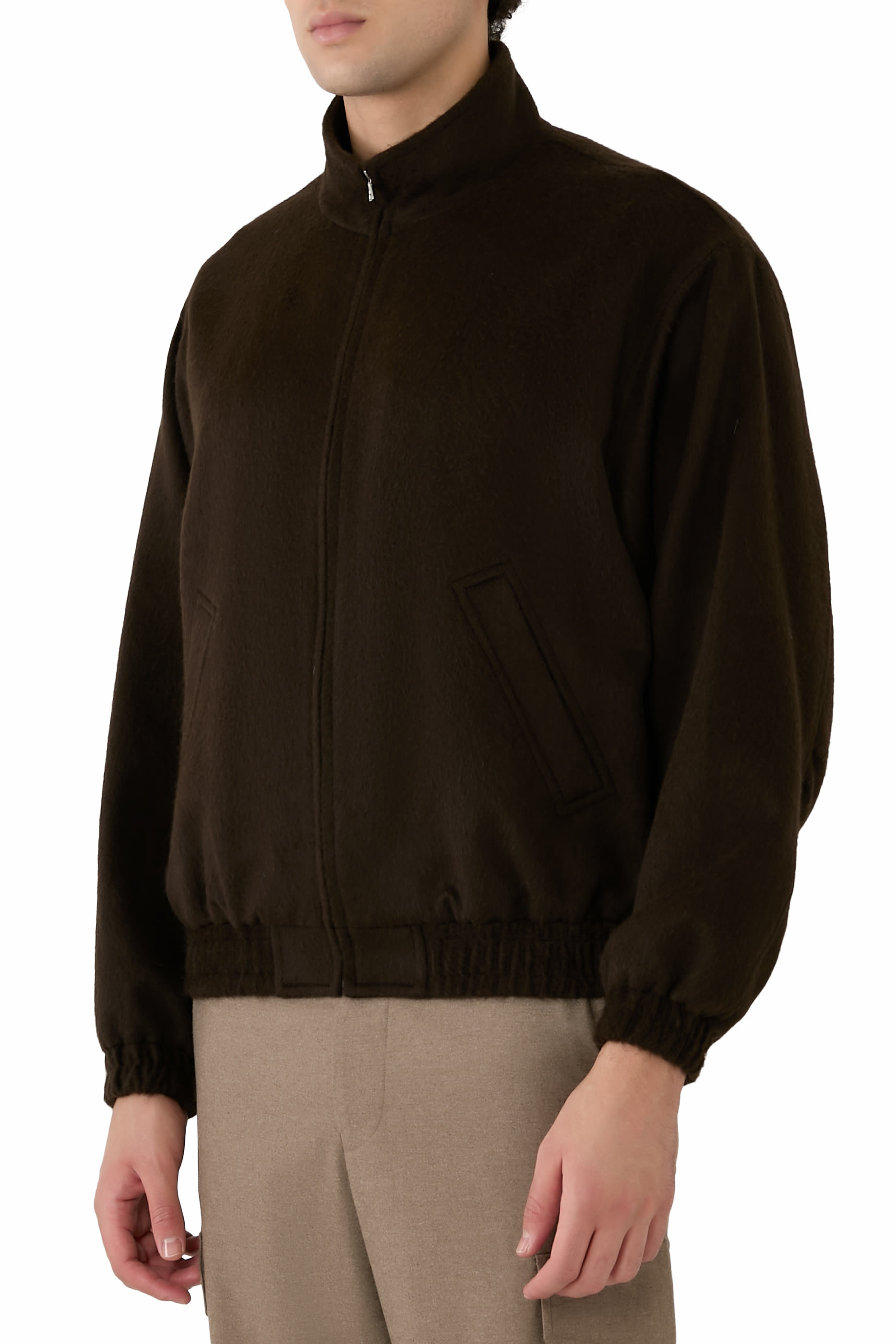 Baby Camel Flannel Zip Blouson 