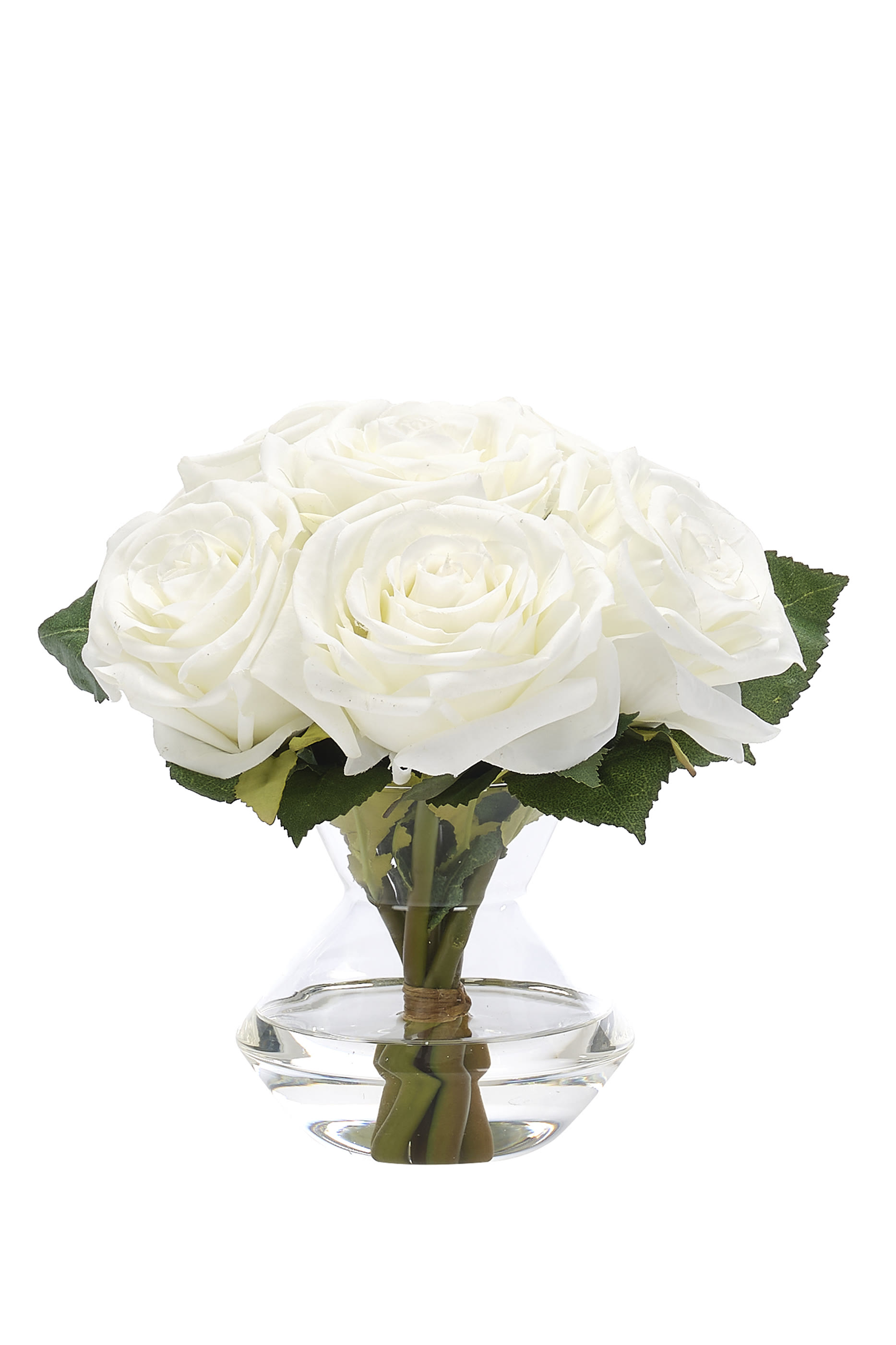 باقة زهور في مزهرية زجاجية