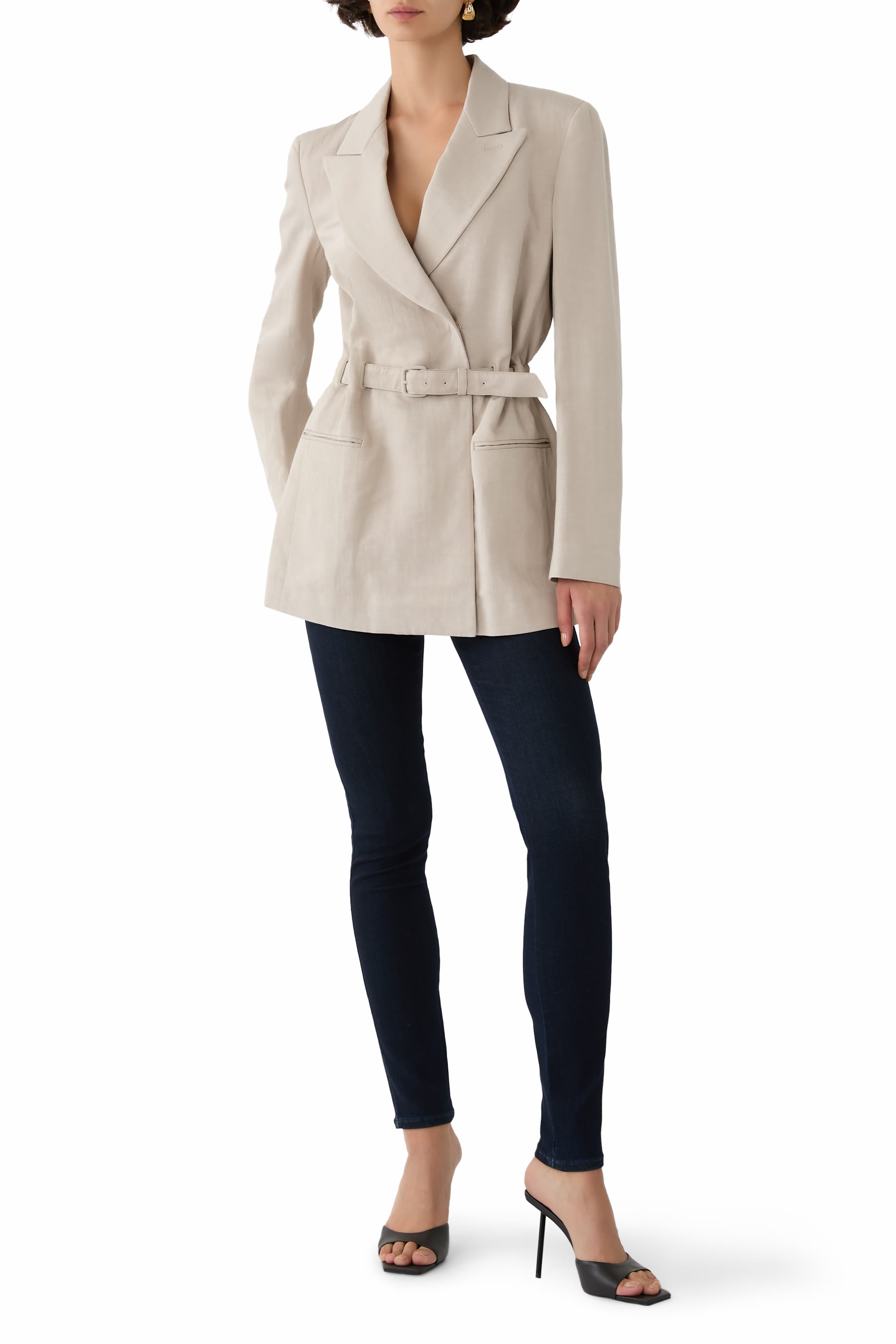 بنطال جينز جي20 بقصة ساق ضيقة جدا وخصر مرتفع