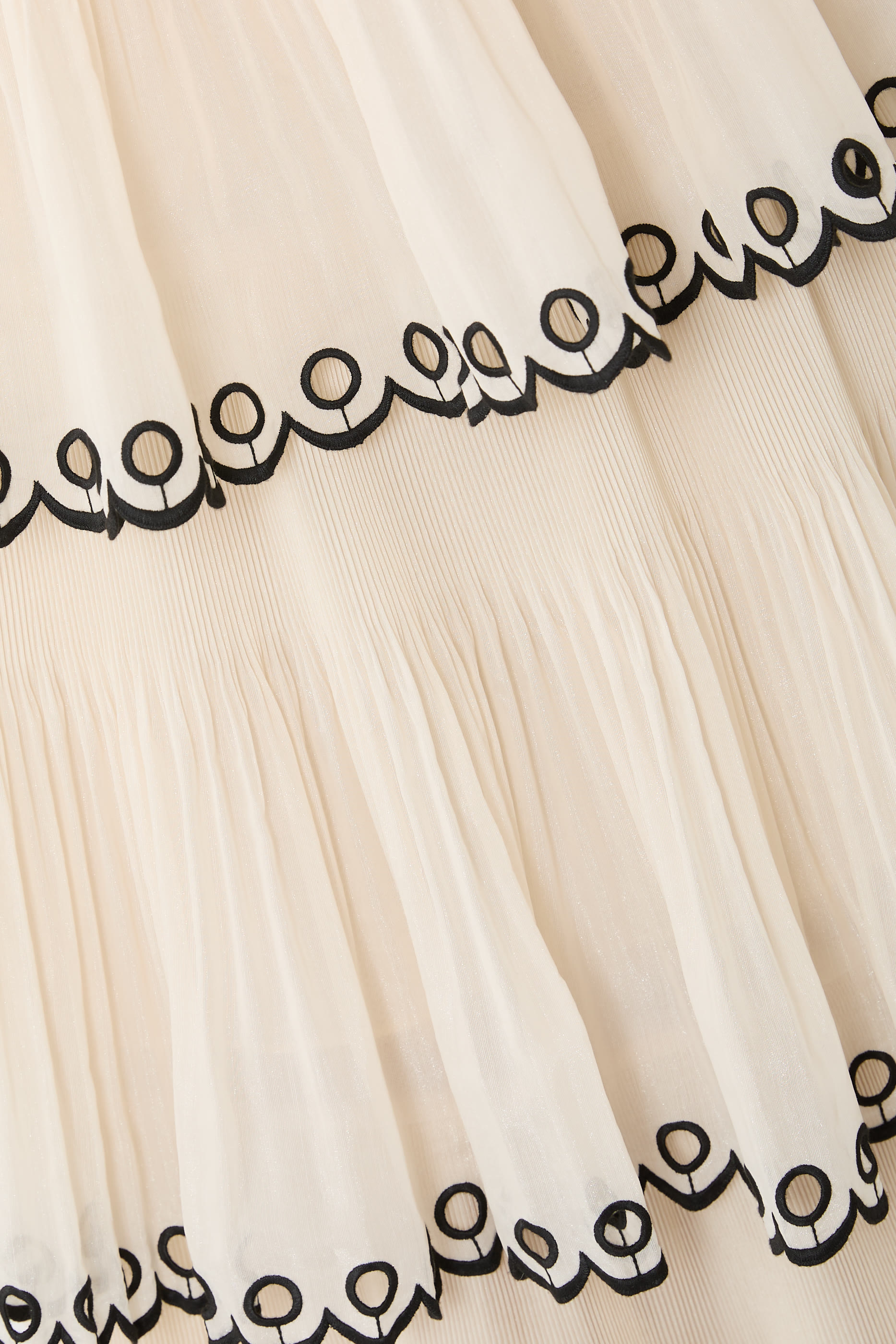 Embroidered Tiered Midi Dress