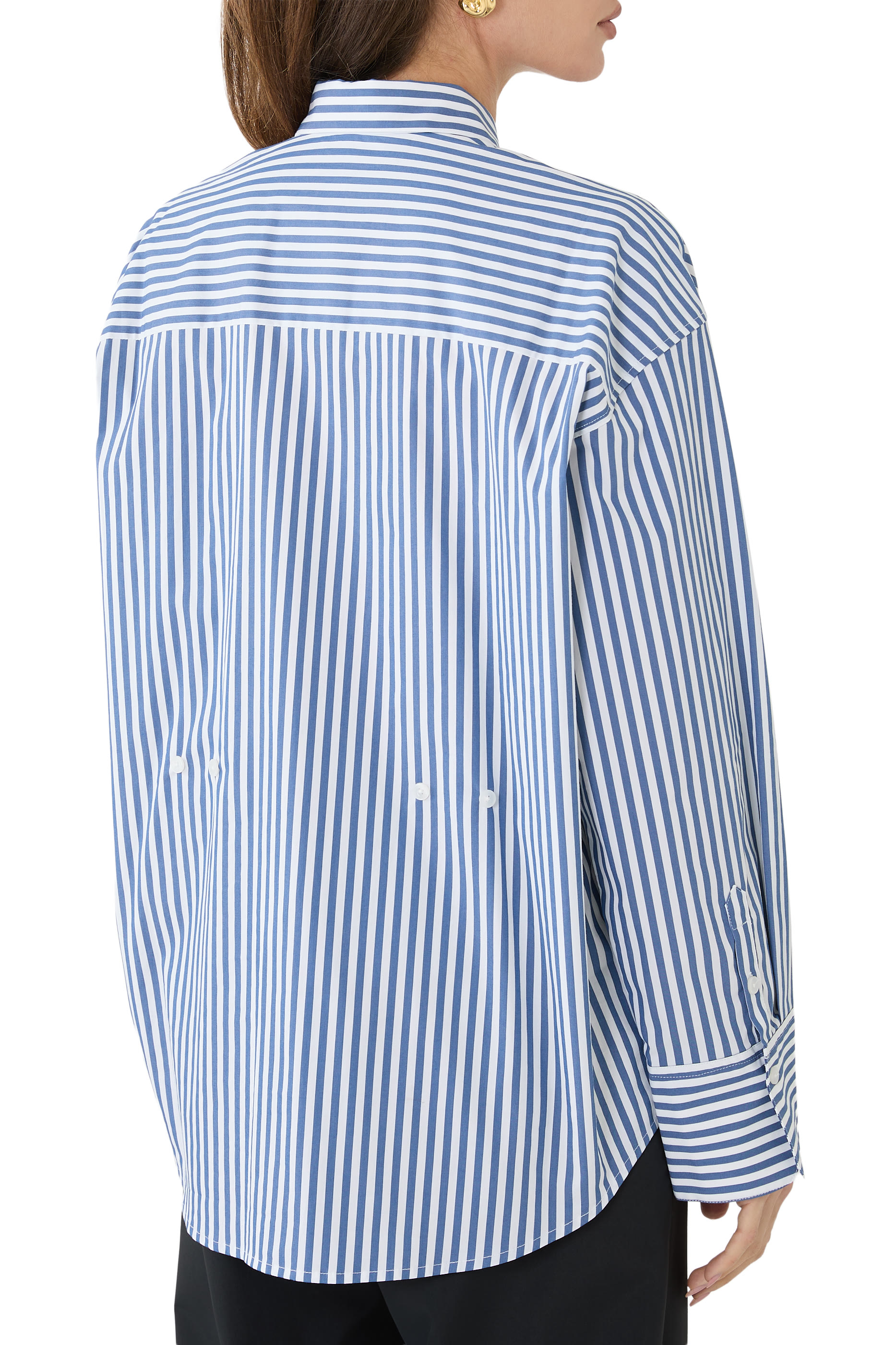 قميص بقصة فضفاضة بوبلين