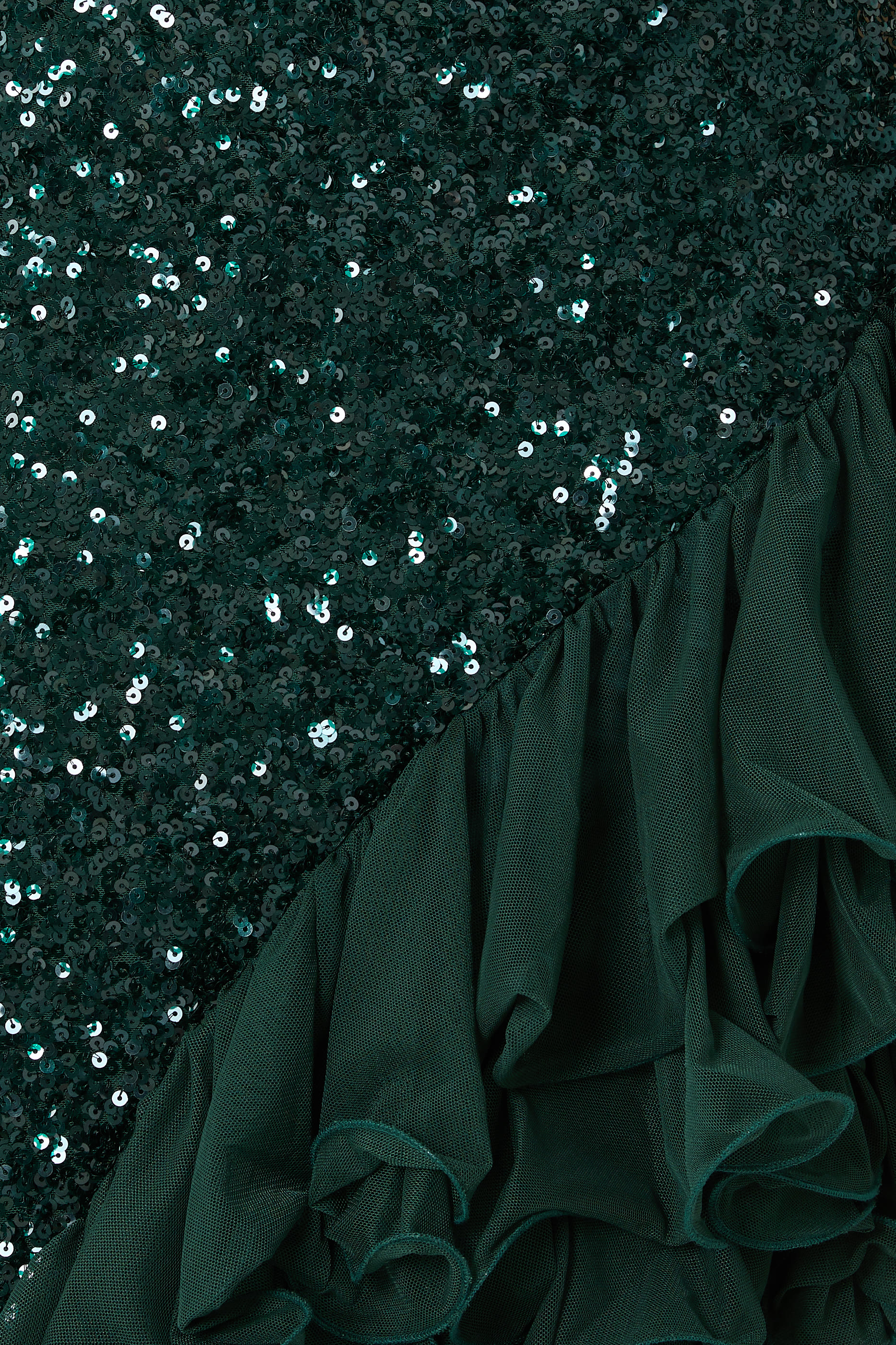 فستان متوسط الطول بكشكش وترتر