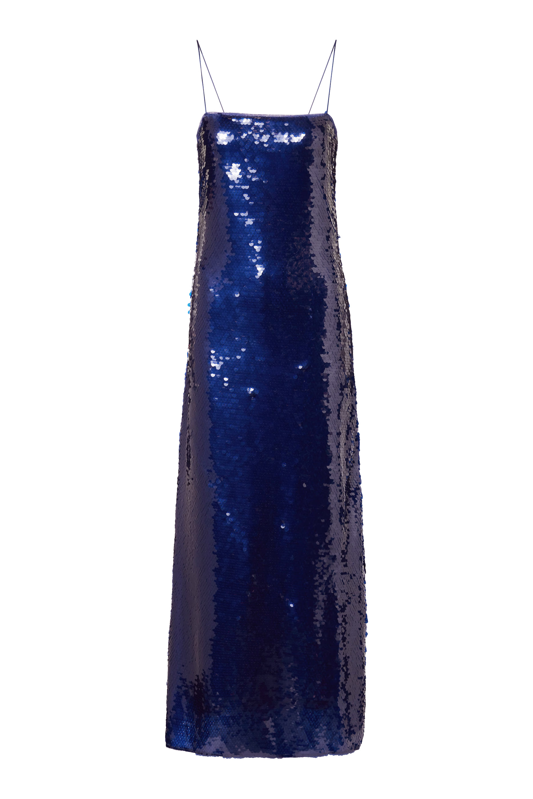 فستان طويل مزين بترتر