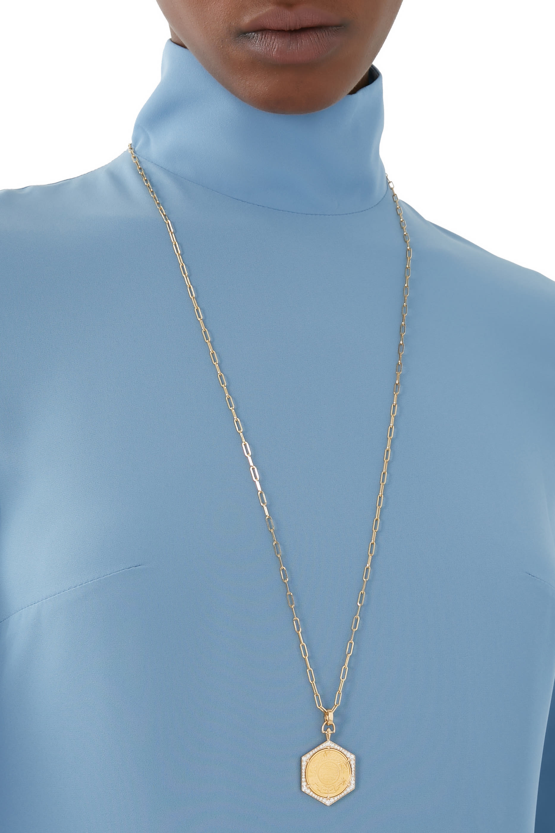 Ginea Necklace, 22k & 18k Yellow Gold with Diamonds