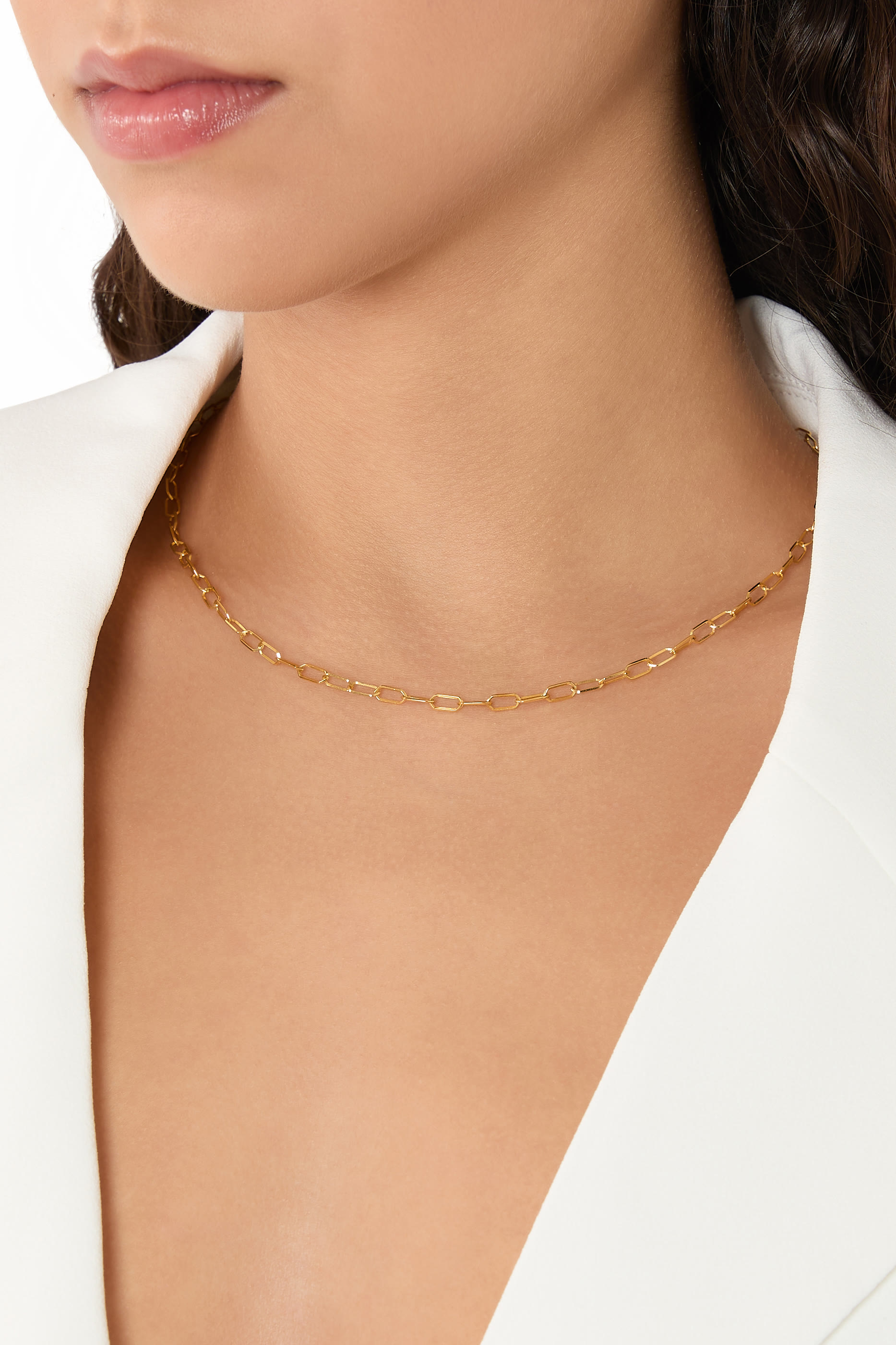 قلادة بتصميم سلسلة، ذهب أصفر عيار 18
