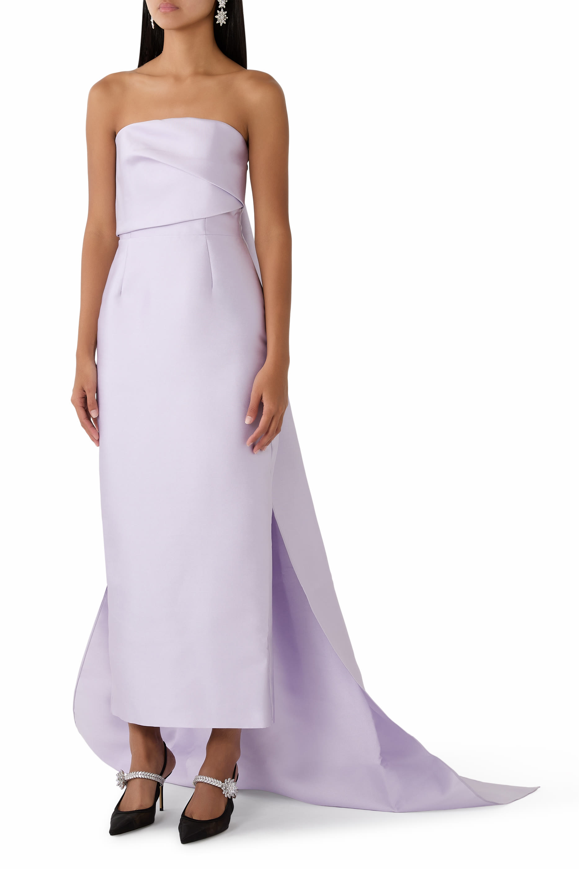 فستان كيكي بطول فوق الكاحل