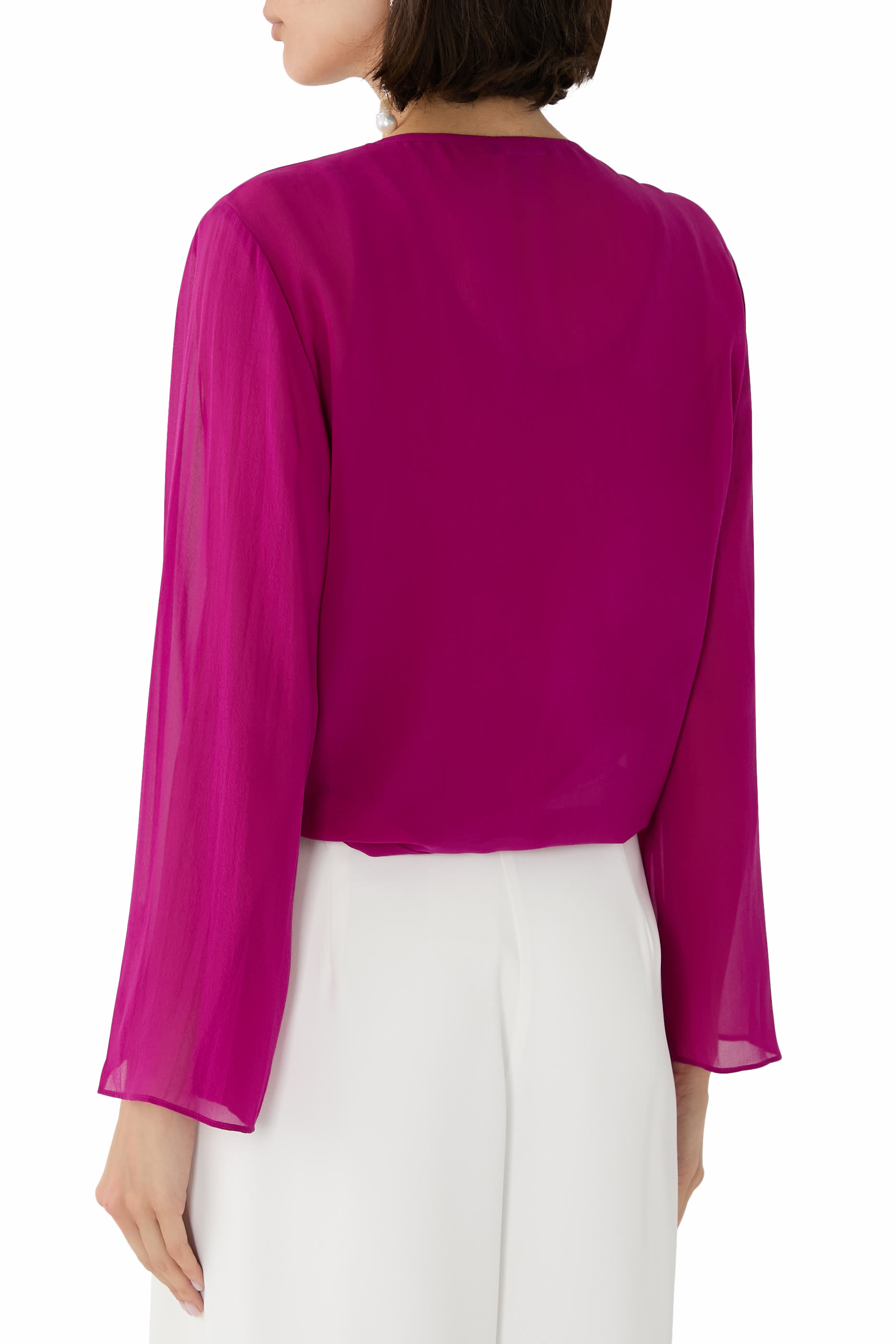 جاكيت جورجيت بربطة حرير شفاف