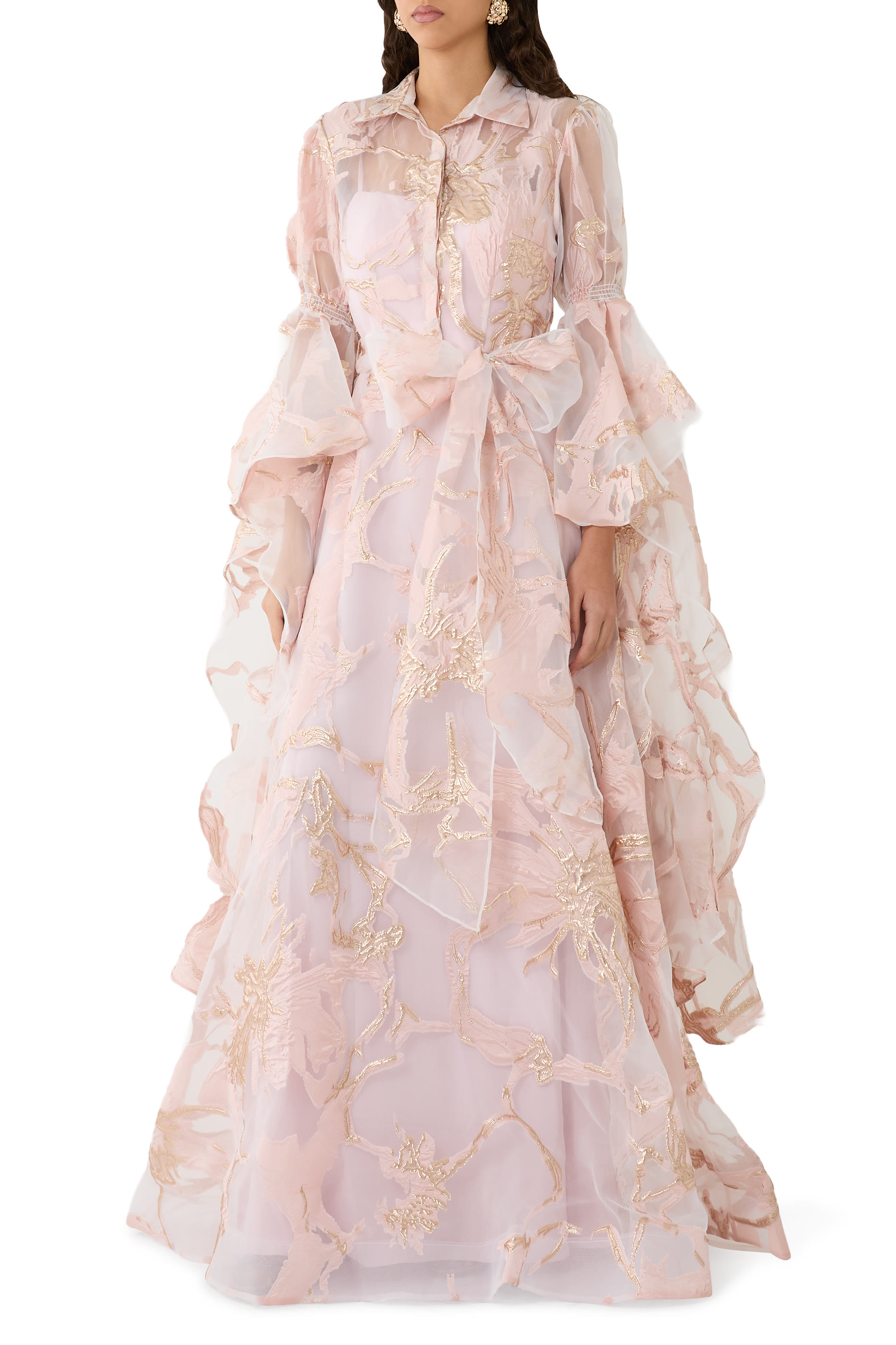 فستان سهرة أورجانزا شفاف