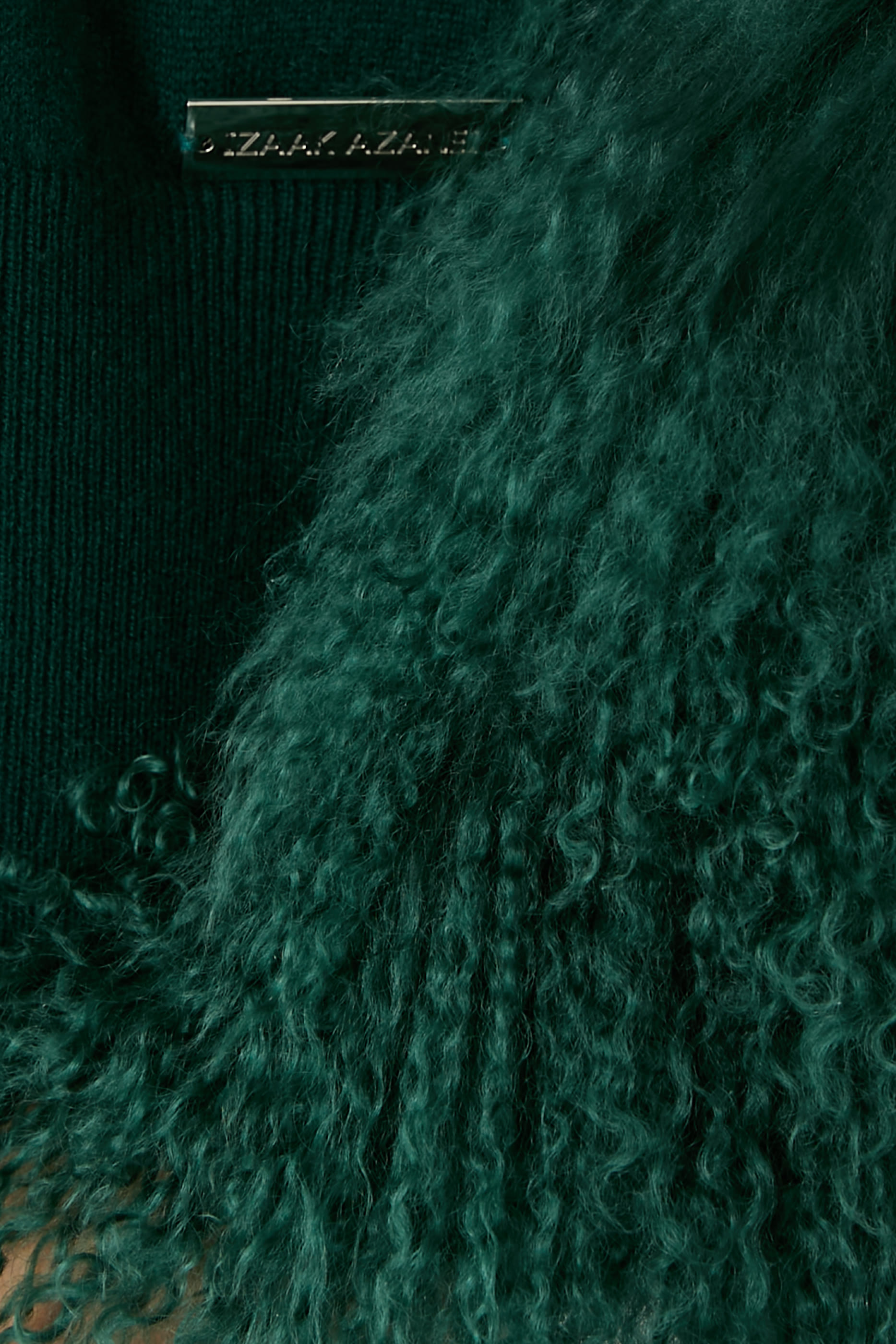 كنزة بياقة مستديرة مزينة بشرلينغ