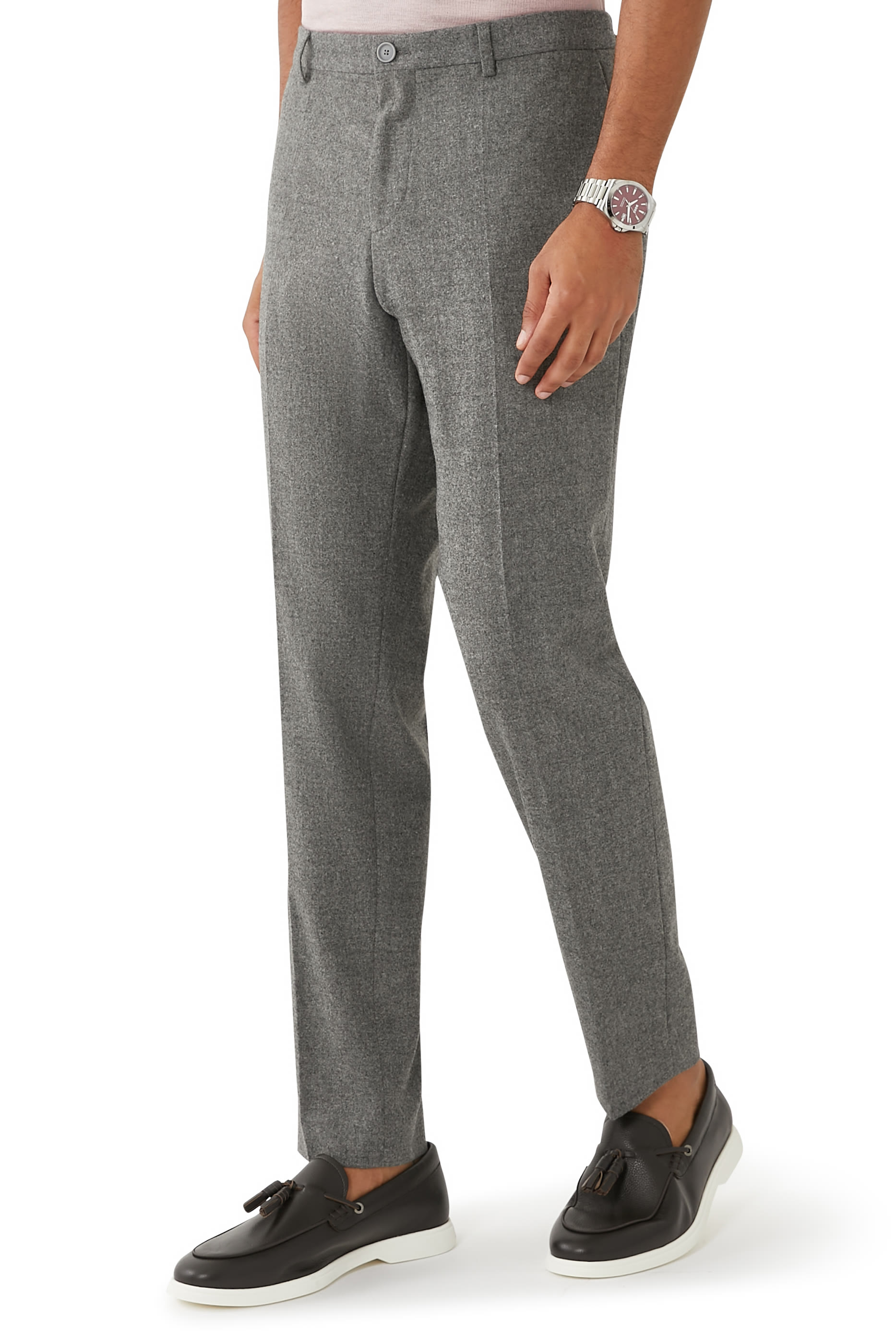 Slim-Fit Trousers in Stretch Flannel