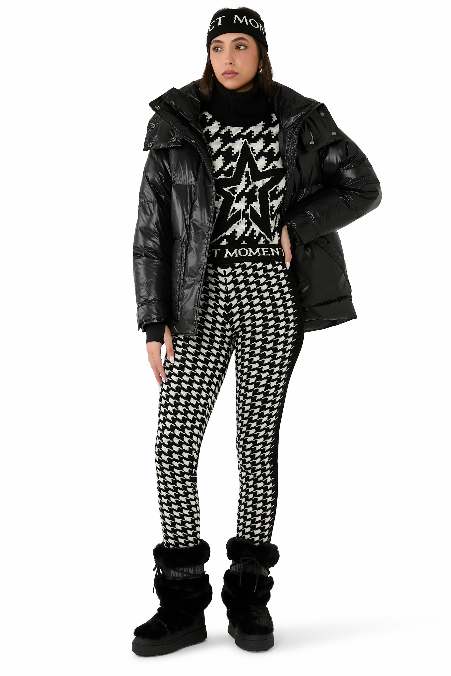 كنزة بنقشة هاوندزتوث كبيرة صوف ميرينو