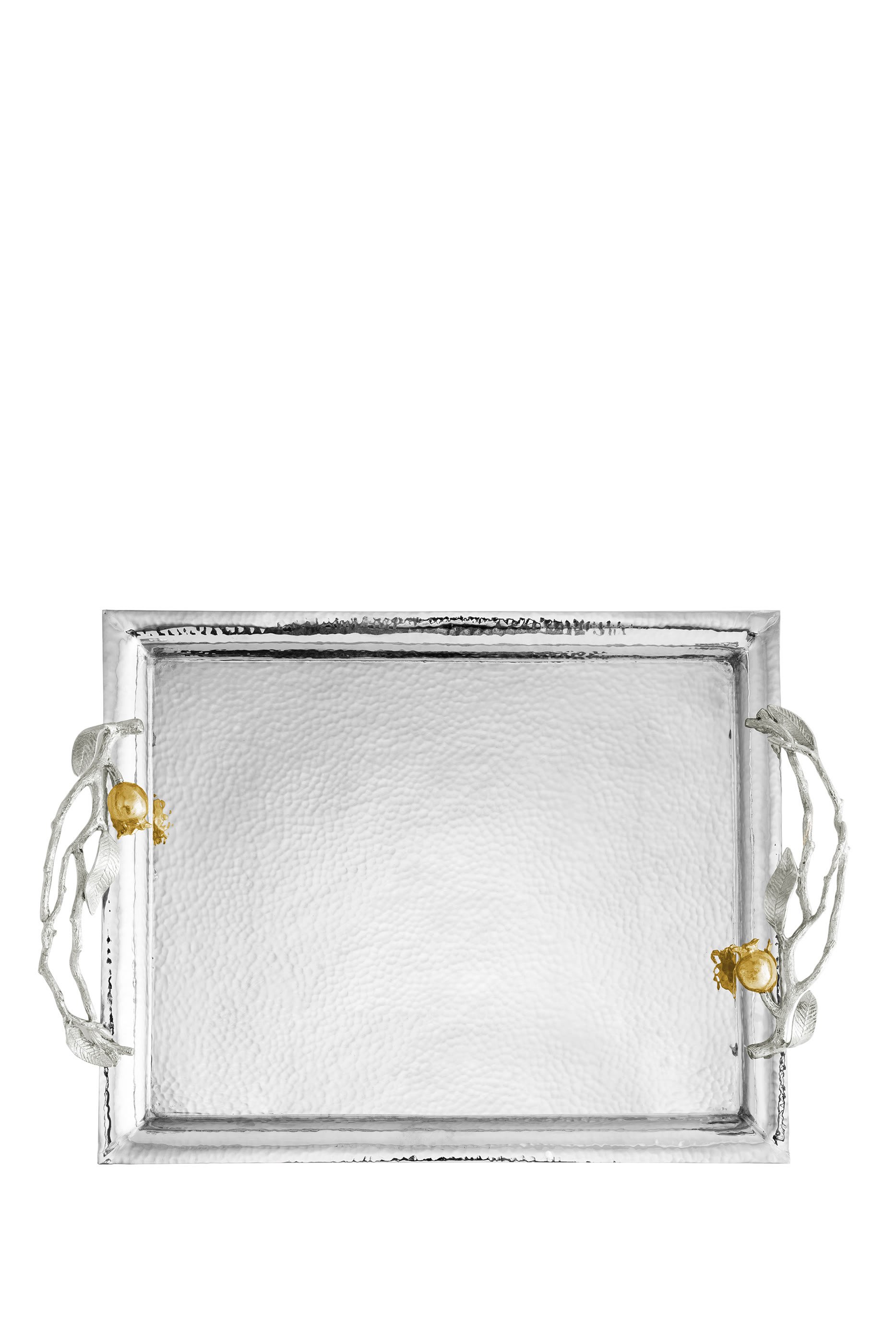 صينية تقديم بوميغرانت ذهب وفضة