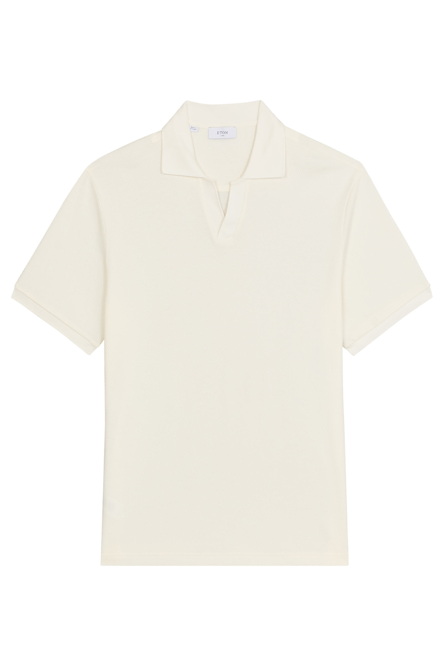 تيشيرت بولو قماش منسوج بياقة مفتوحة