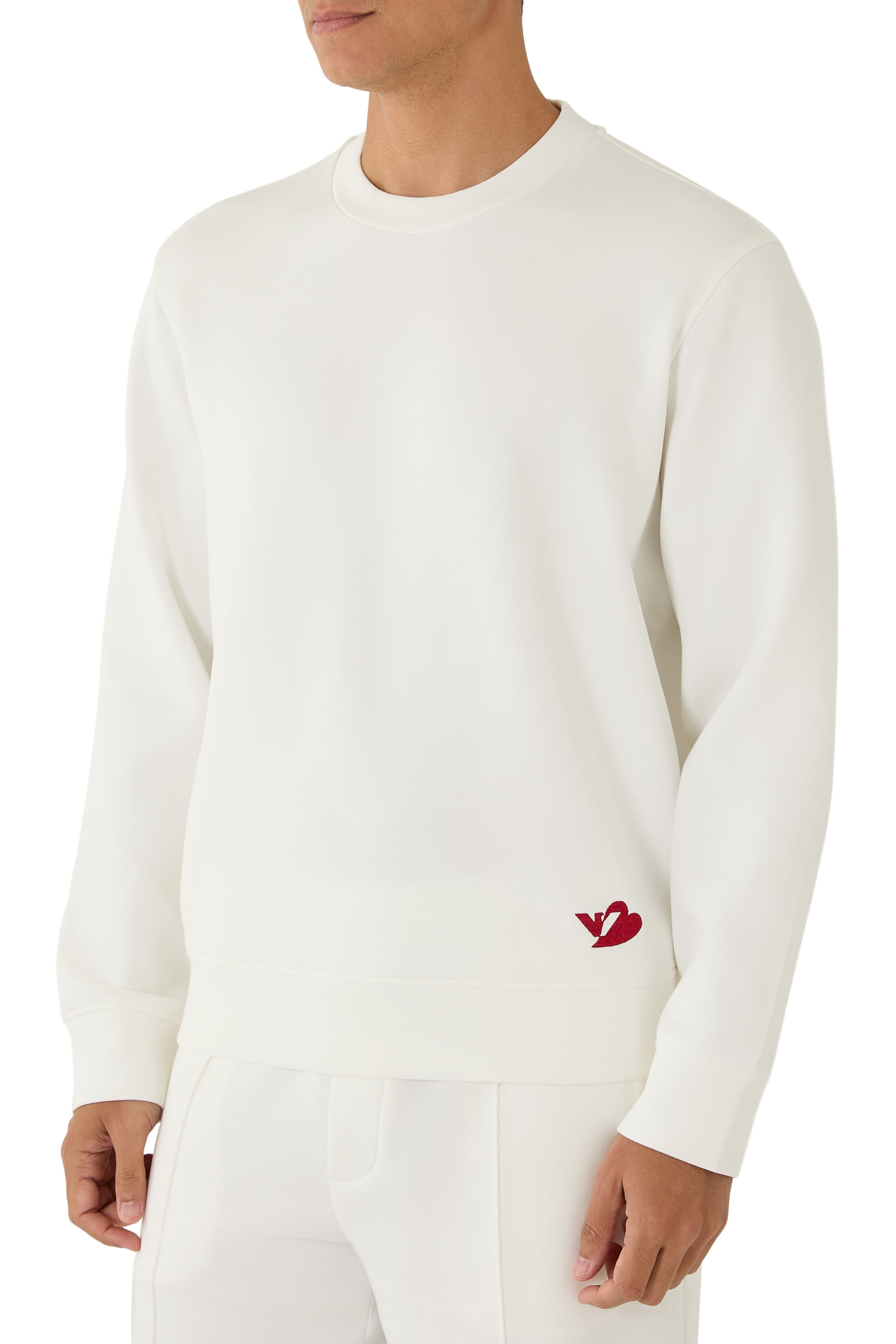 سويت شيرت بشعار النسر وقلب جيرسيه بحياكة مزدوجة