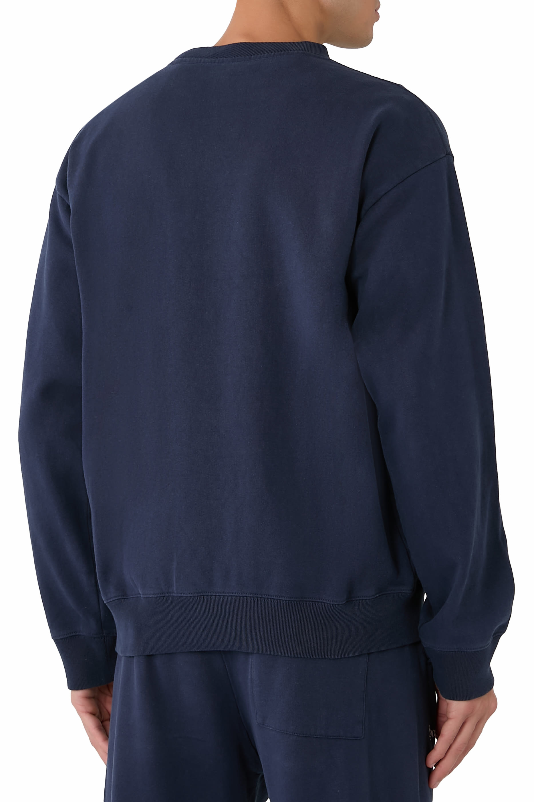 سويت شيرت يانكيز بياقة ضيقة وشعار الماركة