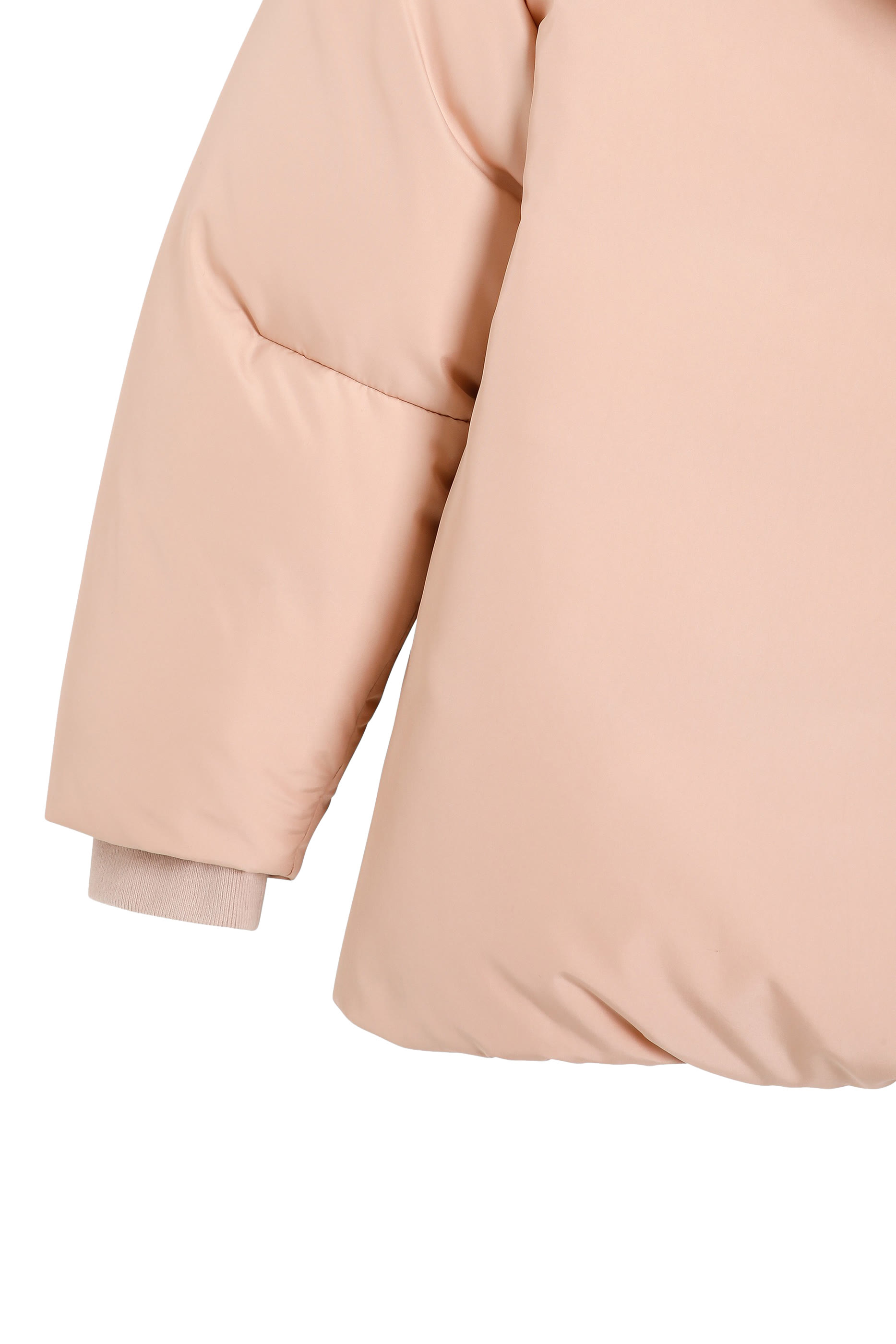 جاكيت قصير مبطن بالزغب بشعار الماركة نايلون للأطفال