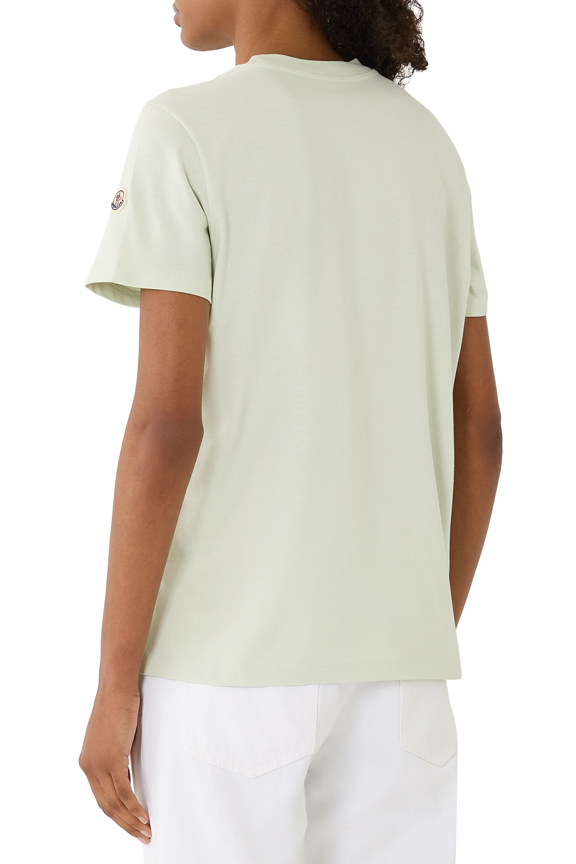 تيشيرت مطرز بشعار الماركة بلون مماثل