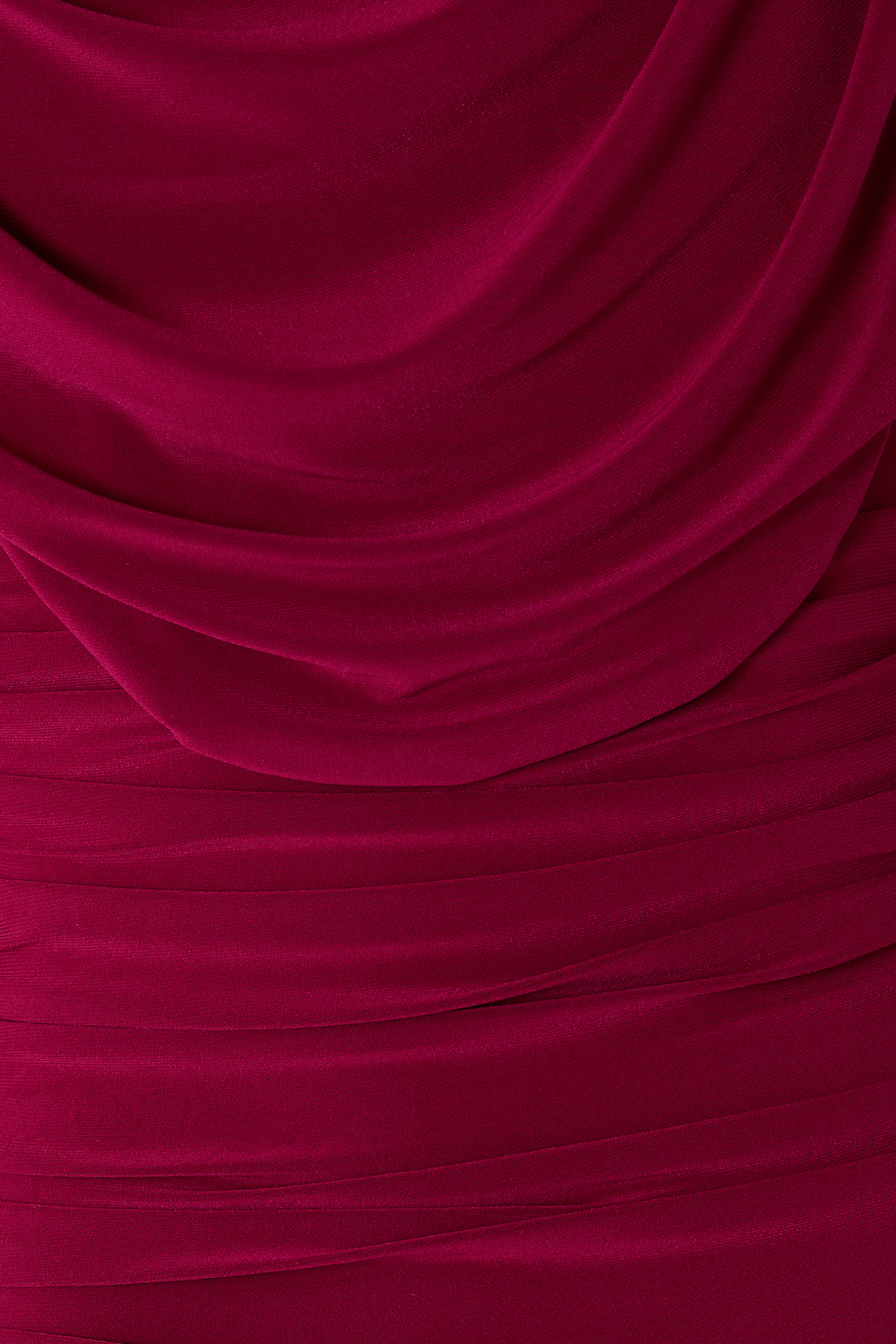 فستان ووندر متوسط الطول بياقة ضيقة وتصميم درابيه مزين بتفاصيل كشكش