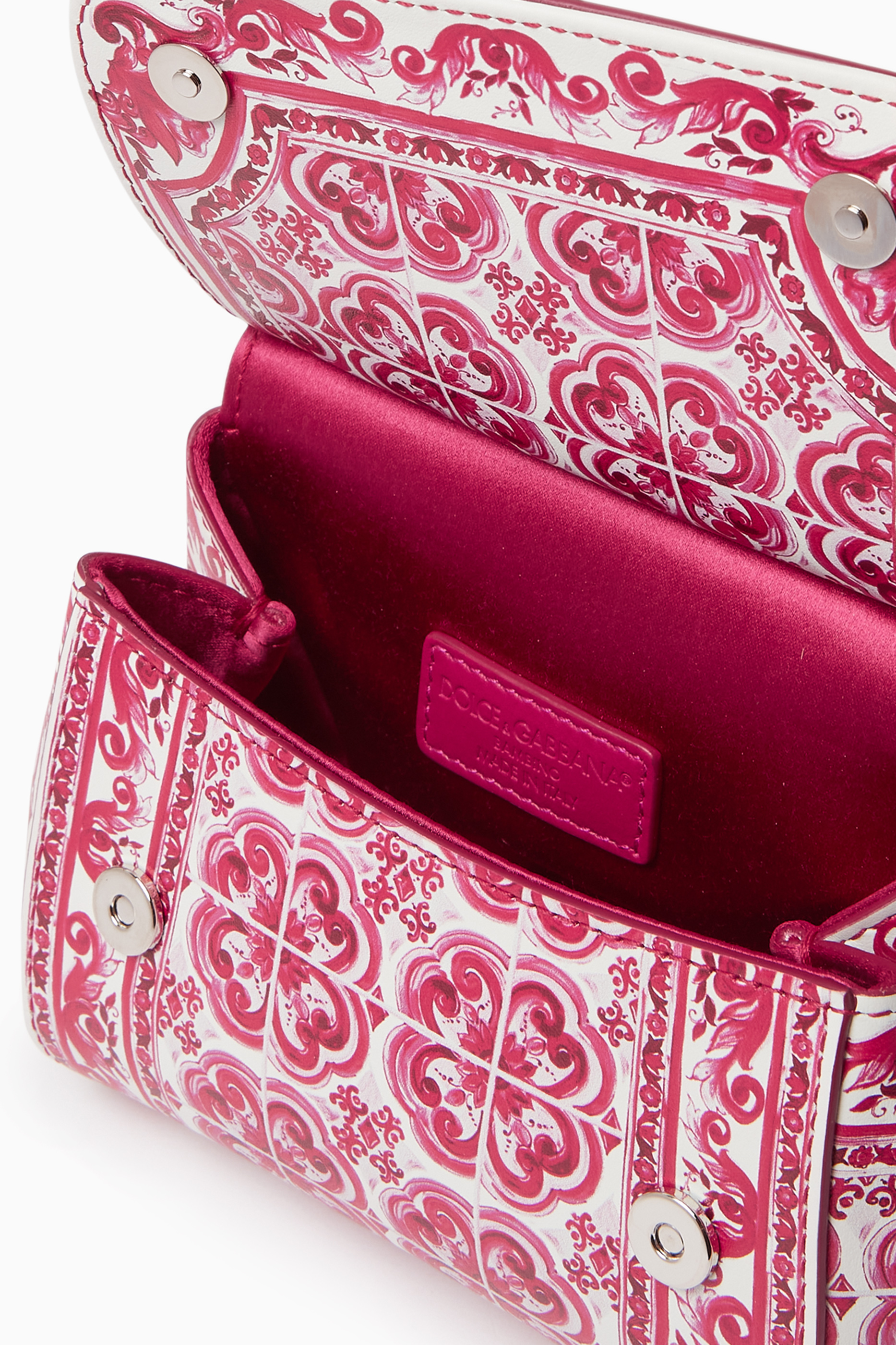 حقيبة كروس بودي سيسلي صغيرة للأطفال بطبعة ماجوليكا جلد