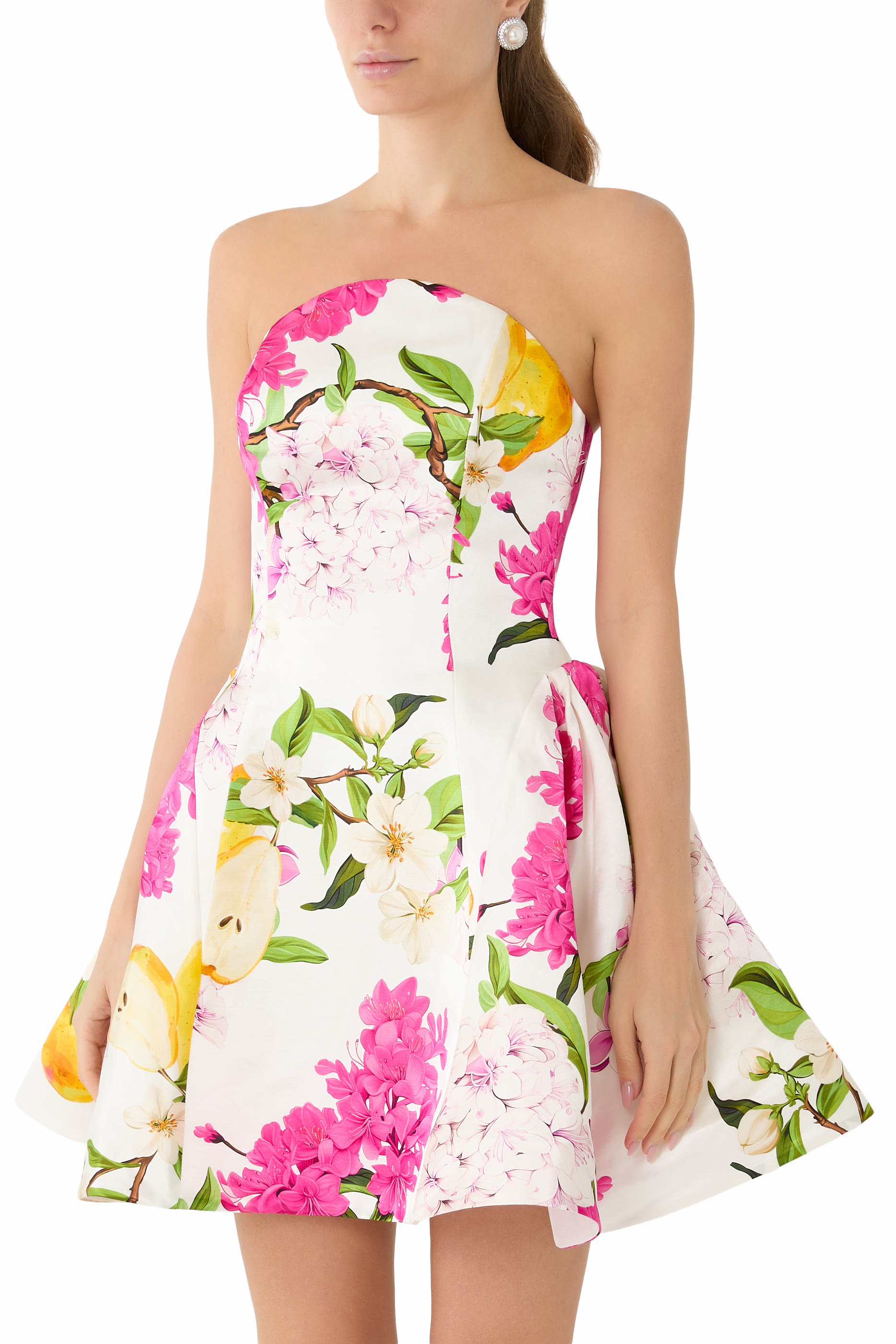 فستان ريس قصير بصدرية بلا حمالات