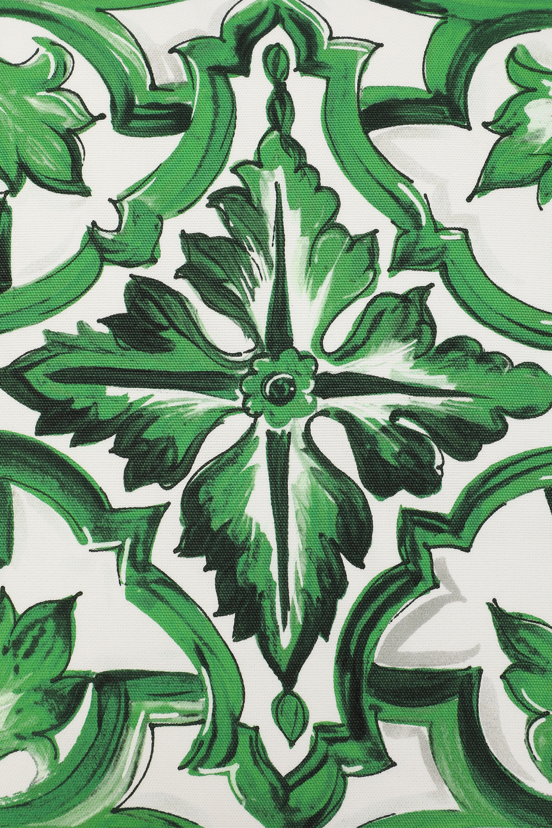 وسادة بنقشة مايوليكا بلون أخضر قماش قنب