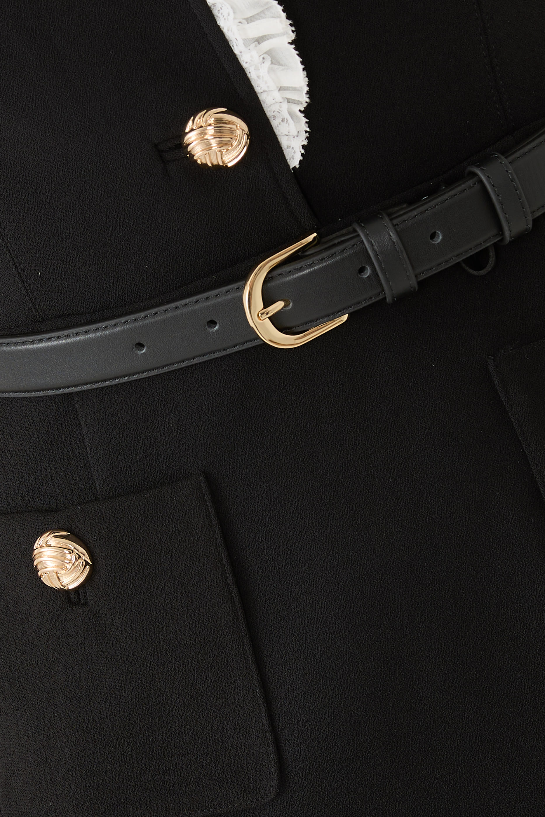 فستان متوسط الطول مزين بكشكش متباين