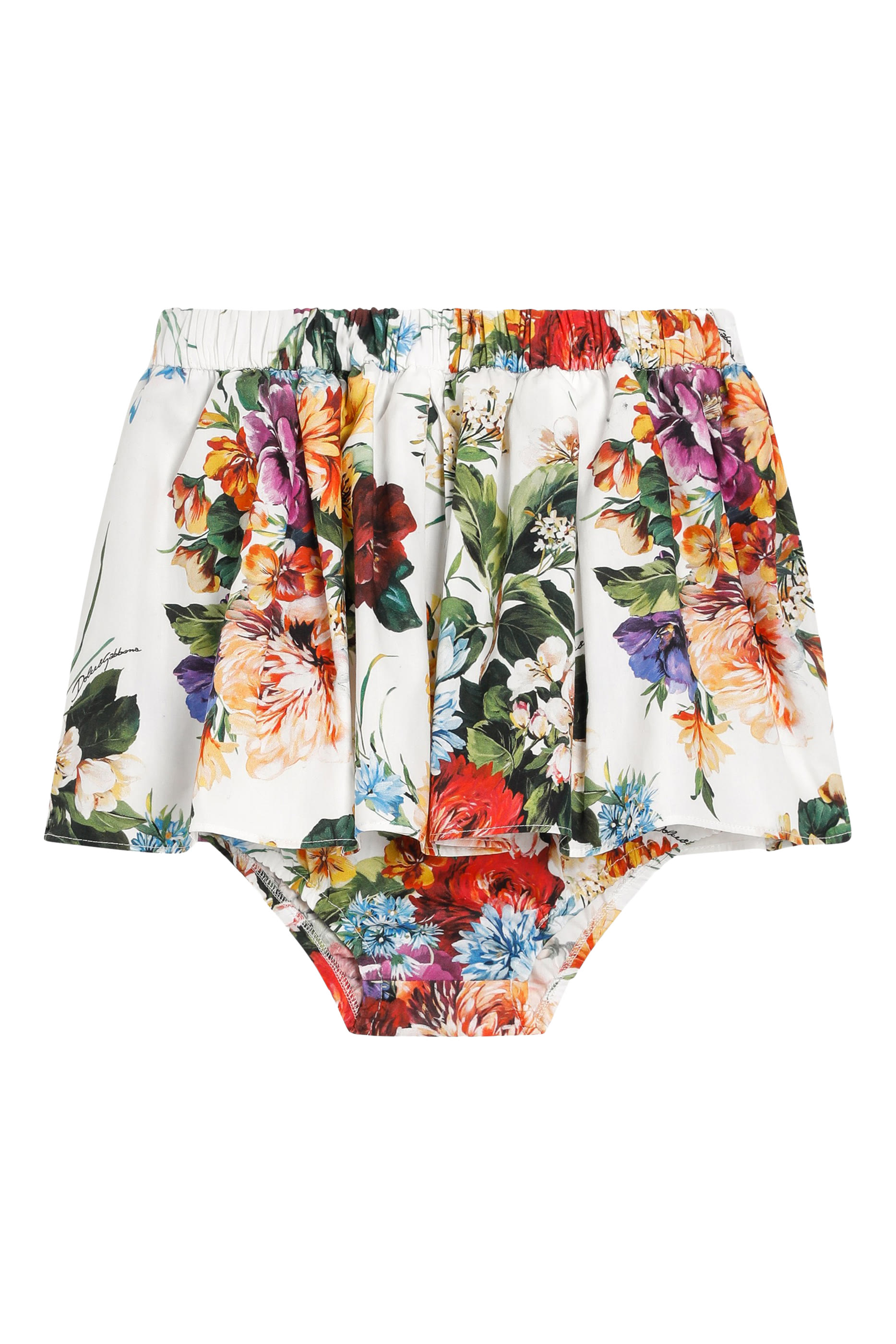 تنورة بطبعة زهور قطن بوبلين للأطفال