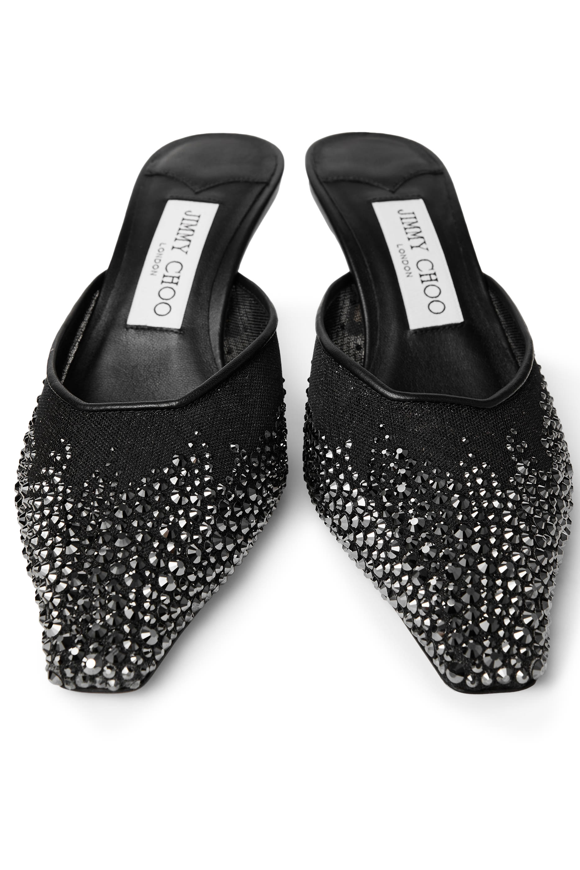 حذاء مفتوح من الخلف فيفي 65 قماش شبكي مرصع بالكريستال