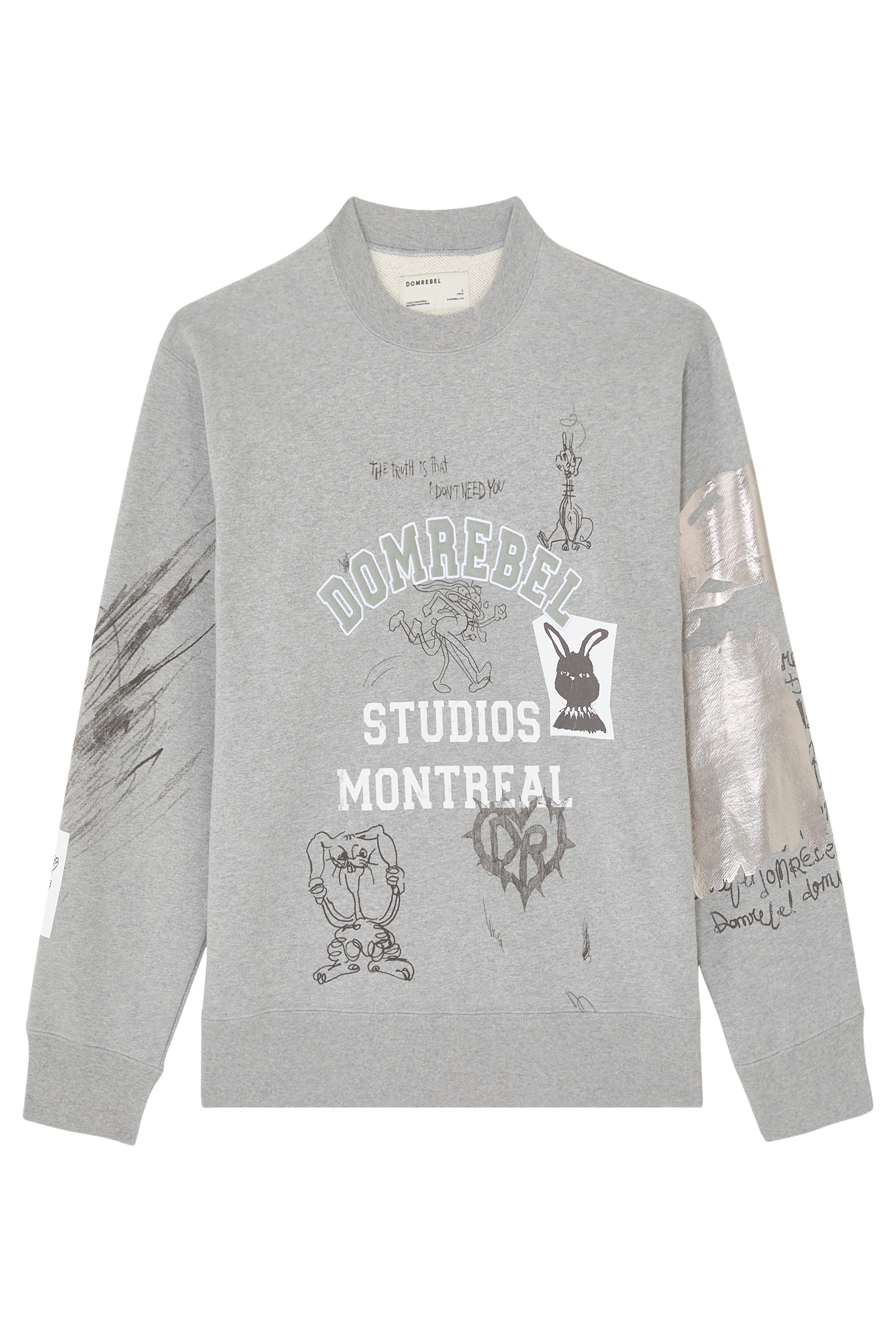 سويت شيرت بنقشات بتصميم جامعي