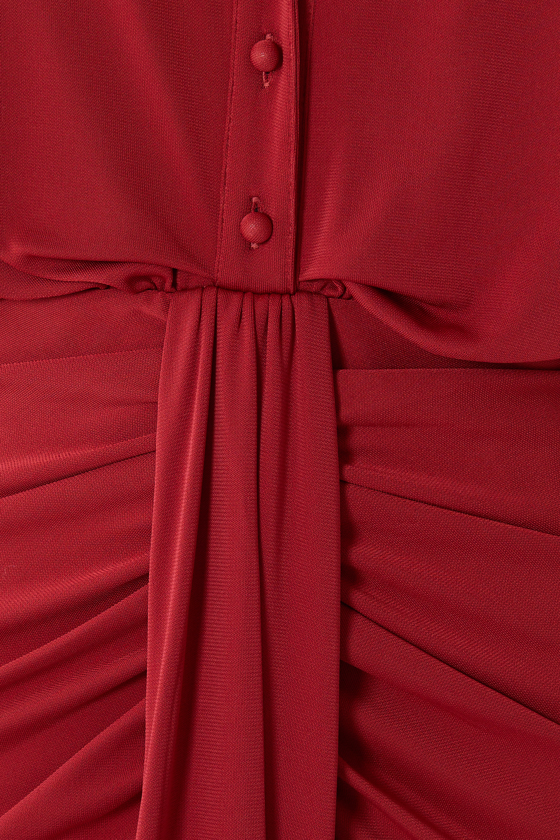 فستان سيفيرينا بأكمام طويلة وتفاصيل درابيه جيرسيه