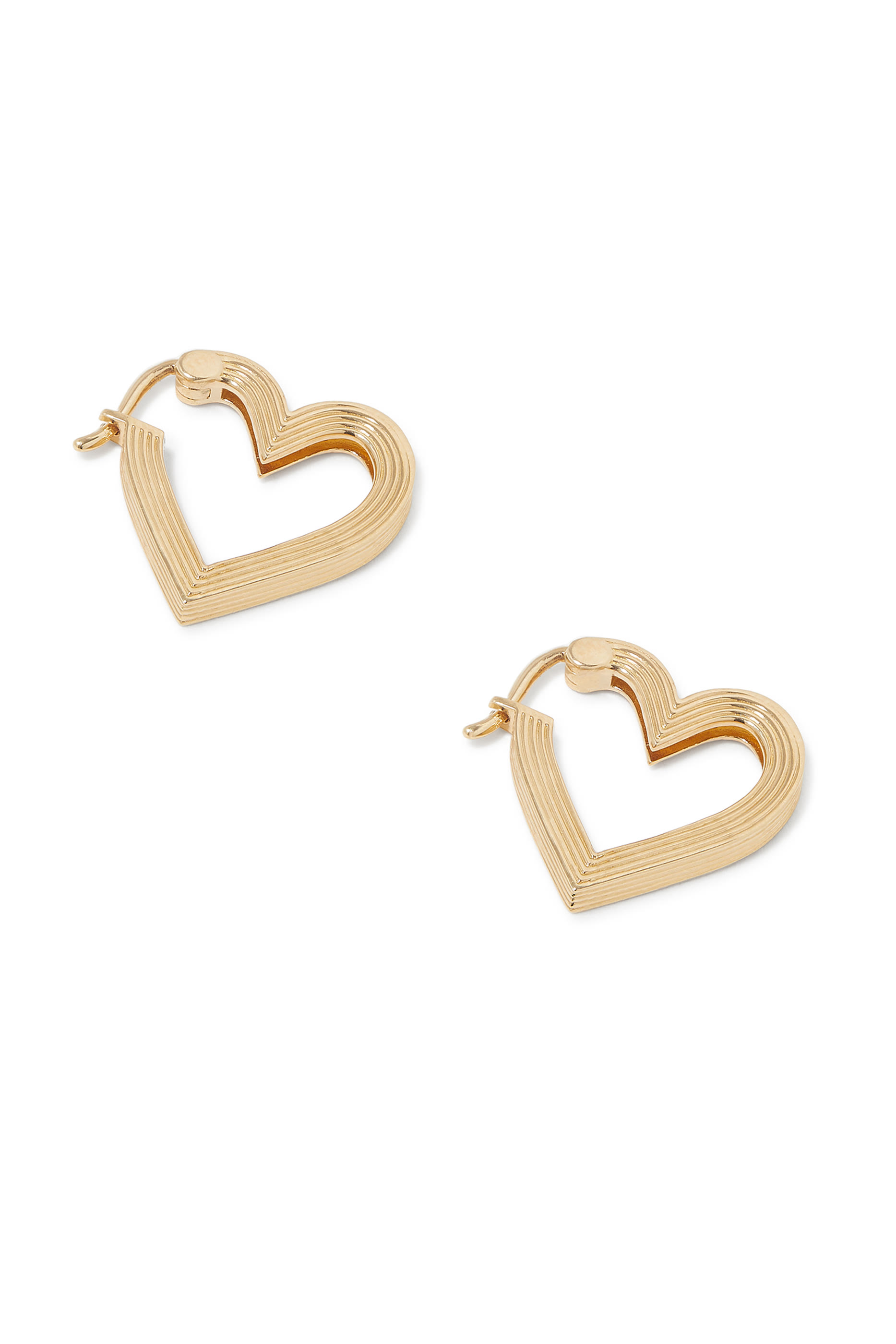 أقراط هاجي بتصميم قلب، ذهب أصفر عيار 14