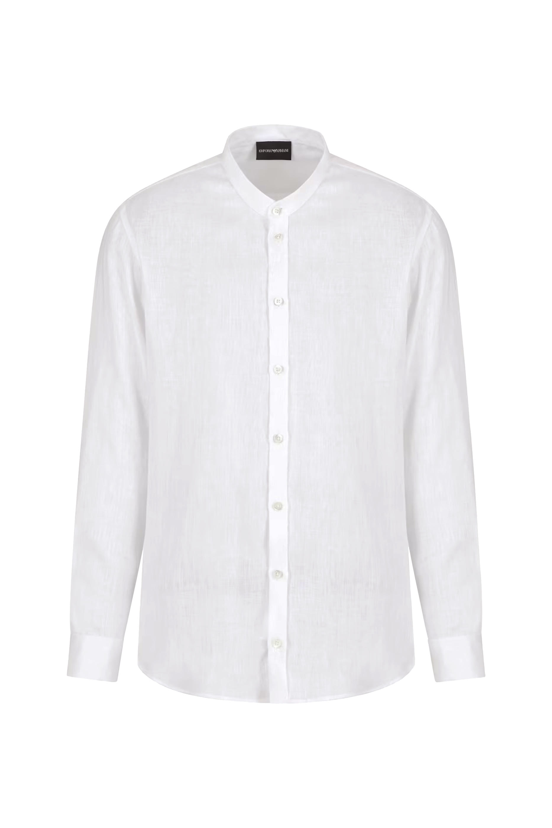 قميص بياقة صينية شامبري كتان